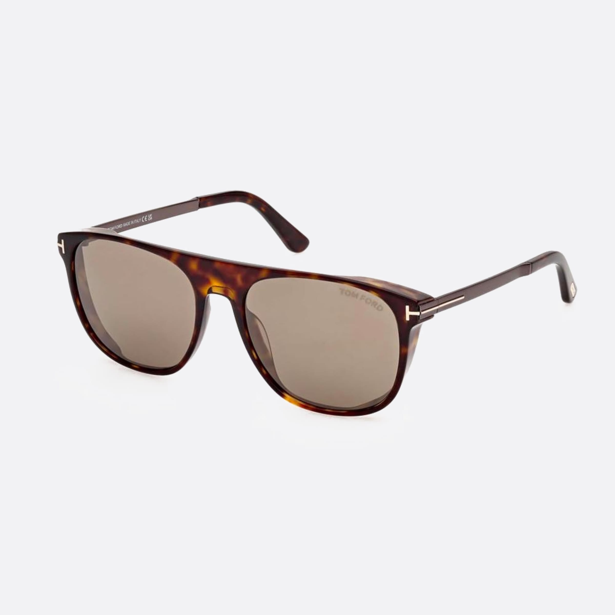 Tom 55mm Ford Lionel 52l Havana Squared Men Sunglasses - Side View