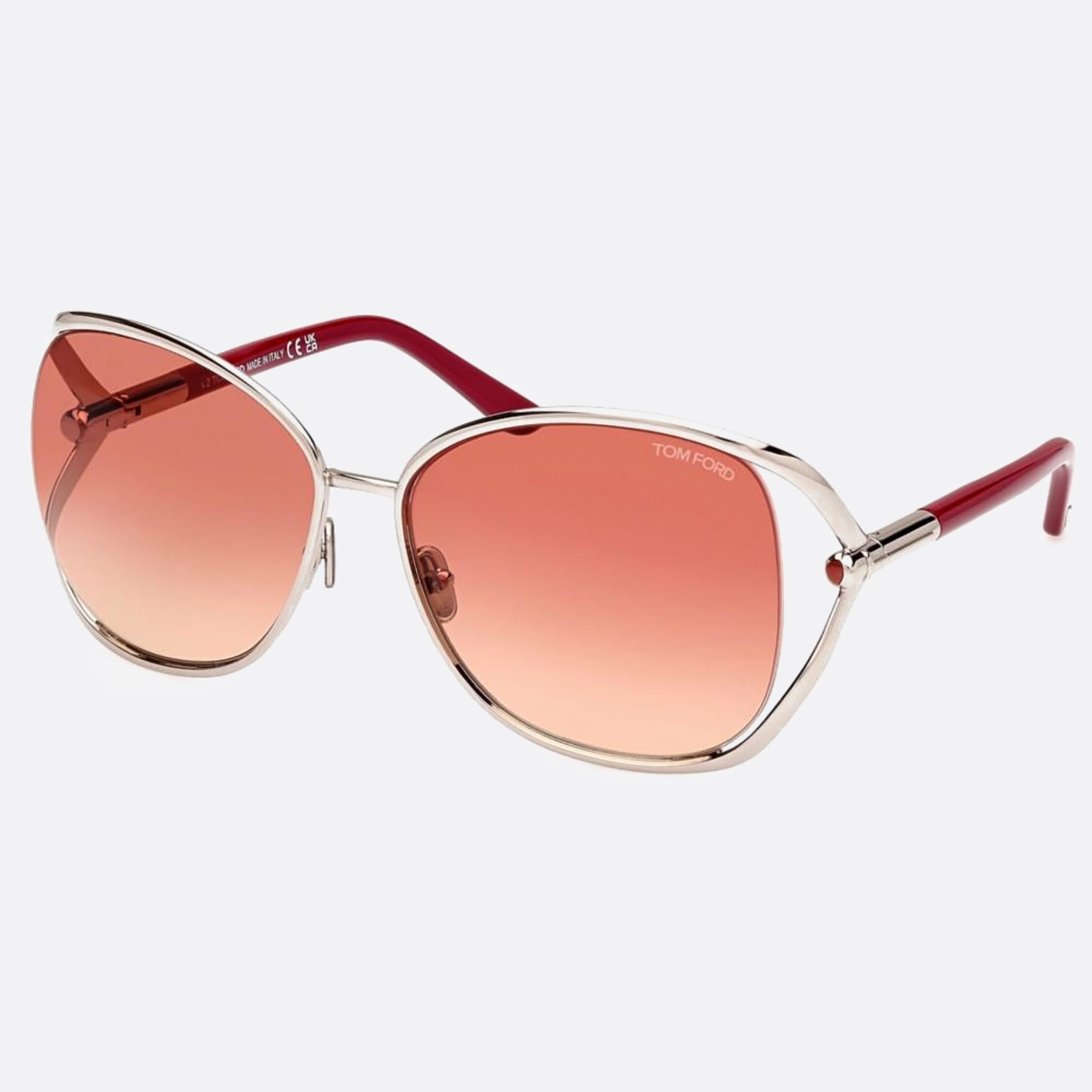 Tom 62mm Ford Marta 16t Pink Round Women Sunglasses - Side View