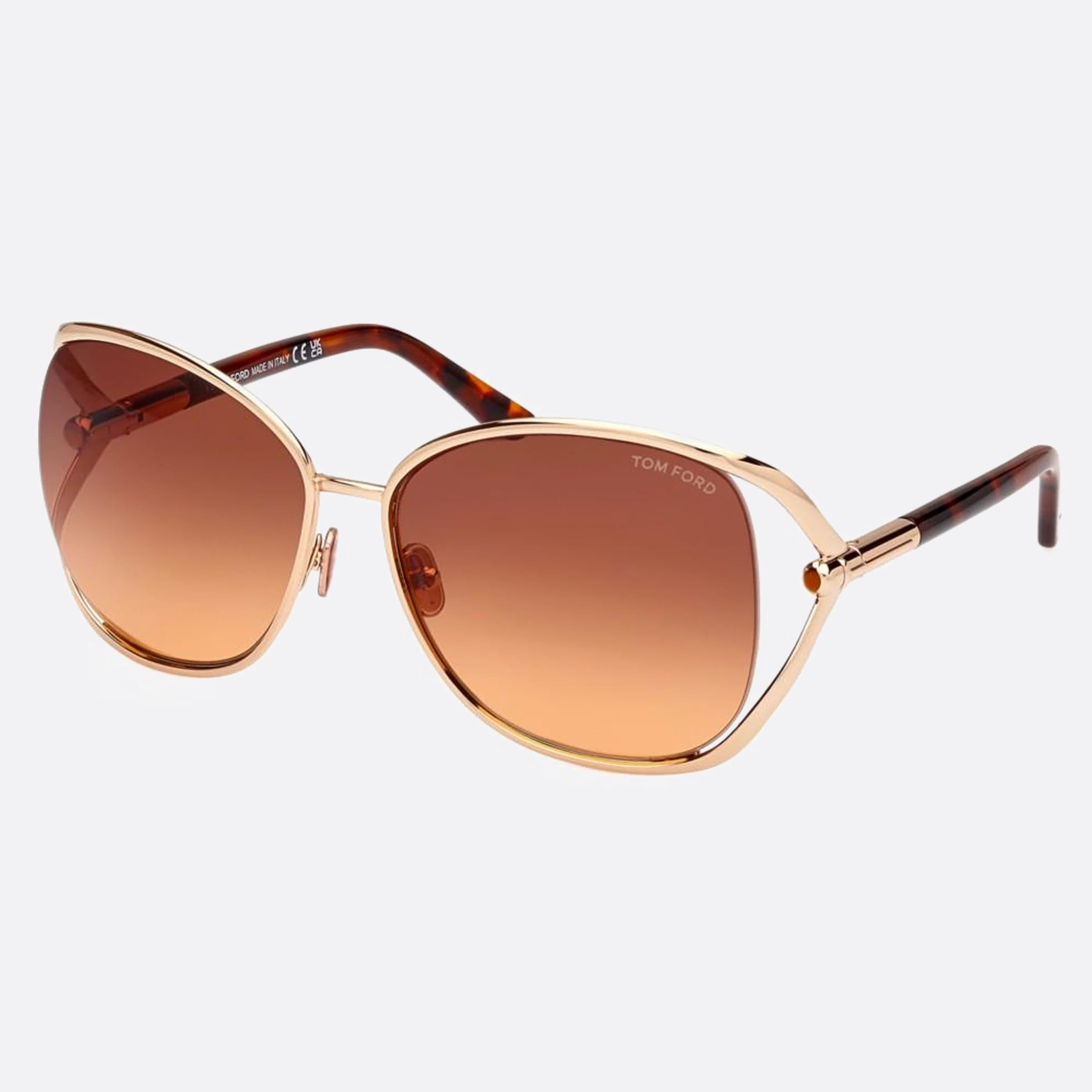 Tom 62mm Ford Marta 28f Gold Round Women Sunglasses - Side View