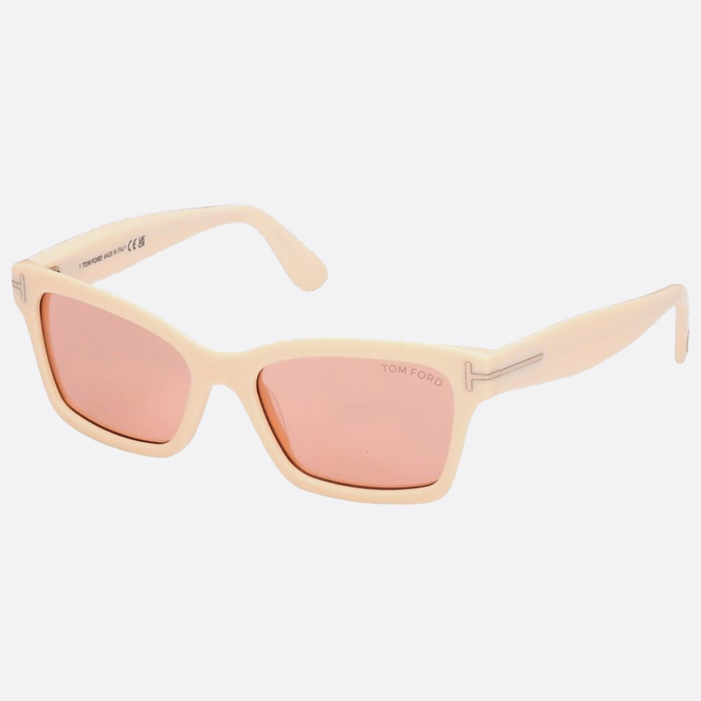 Tom 54mm Ford Mikel 25z White Squared Women Sunglasses - Side View