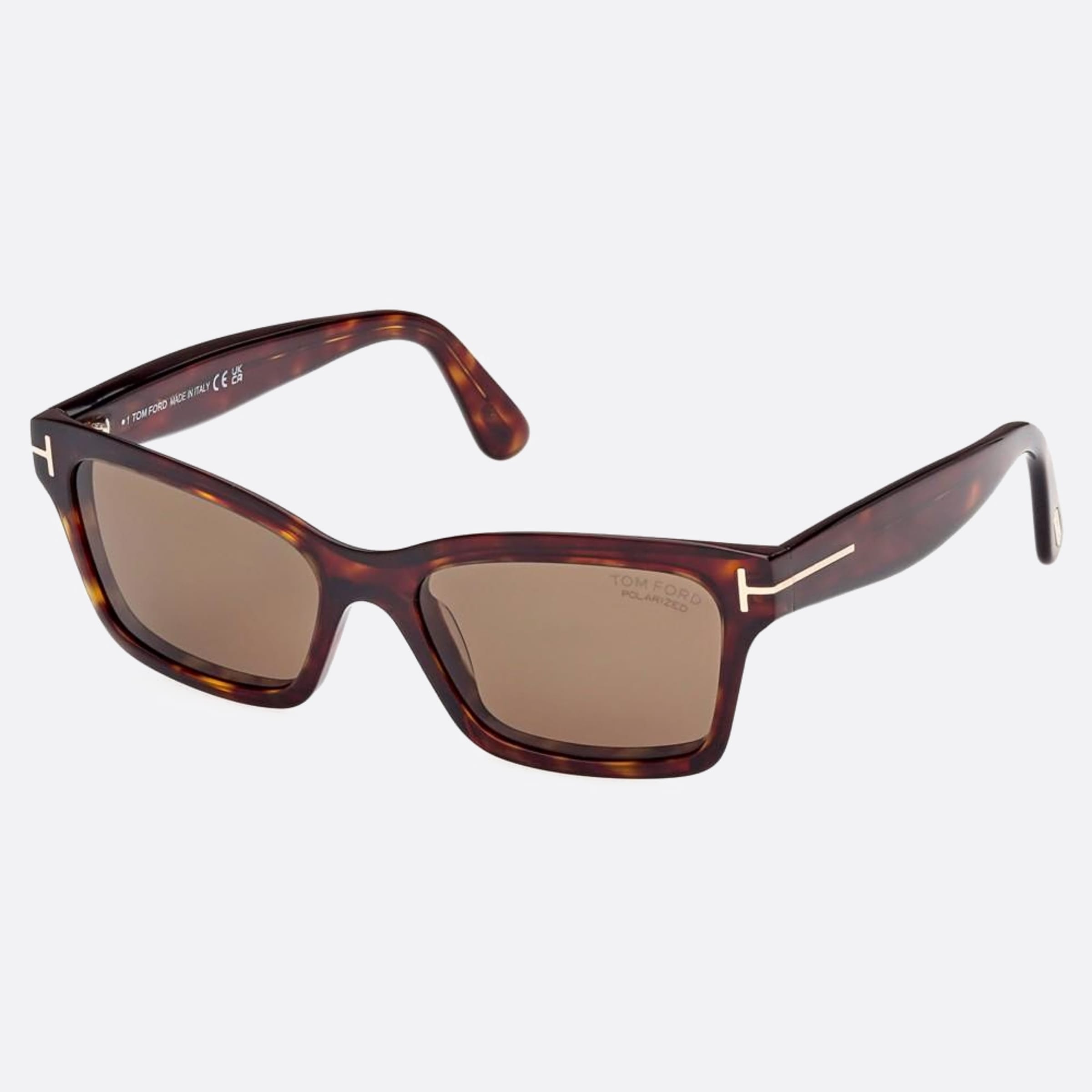 Tom 54mm Ford Mikel 52h Havana Squared Polarized Women Sunglasses - Side View