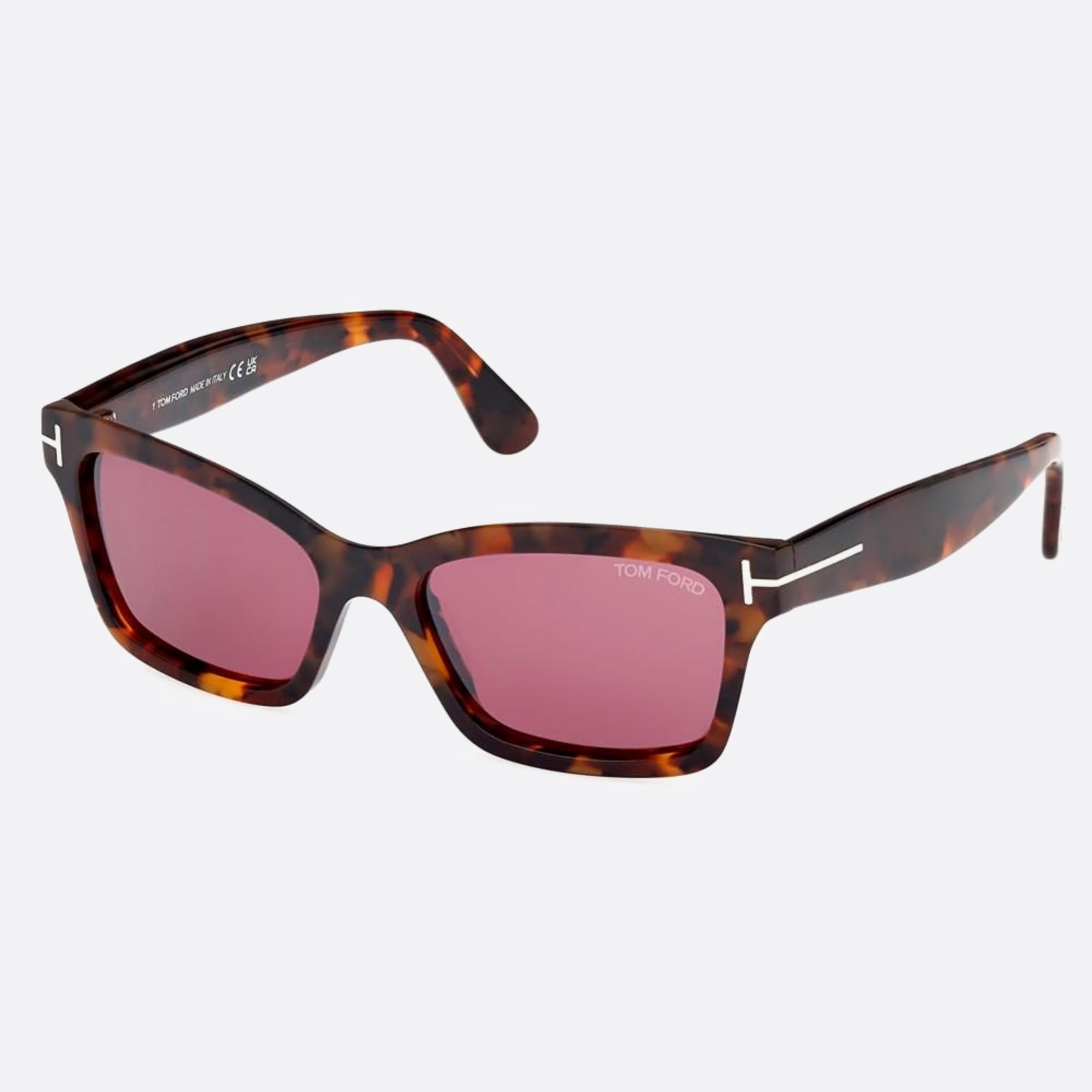 Tom 54mm Ford Mikel 52u Havana Squared Women Sunglasses - Side View