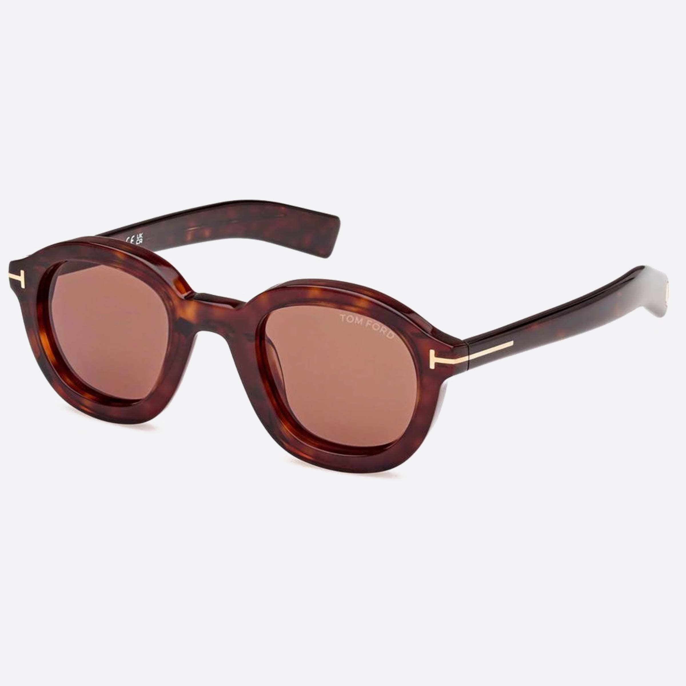 Tom 46mm Ford Raffa 52e Havana Geometric Men Sunglasses - Side View