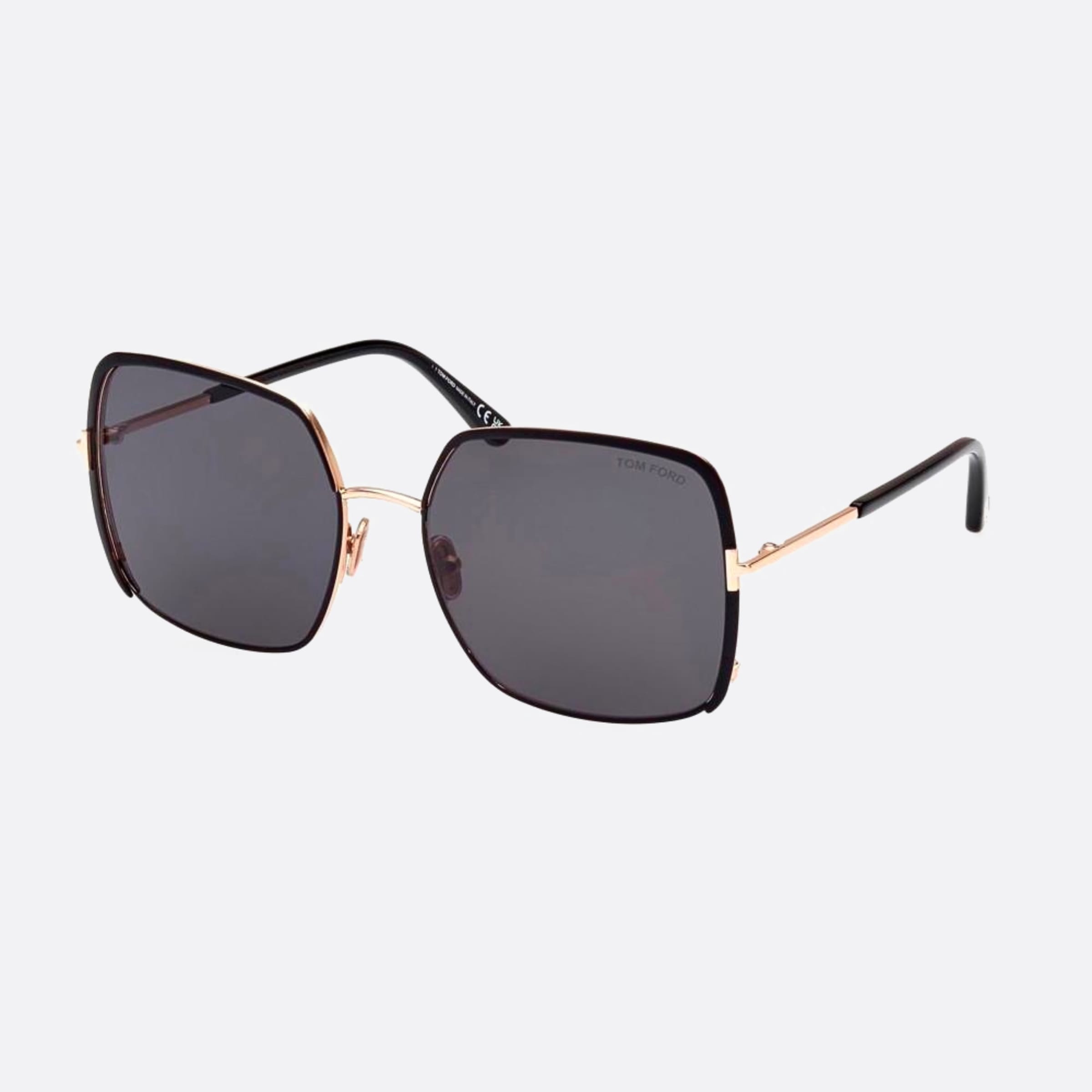 Tom 60mm Ford Raphaela 02a Black Geometric Women Sunglasses - Side View