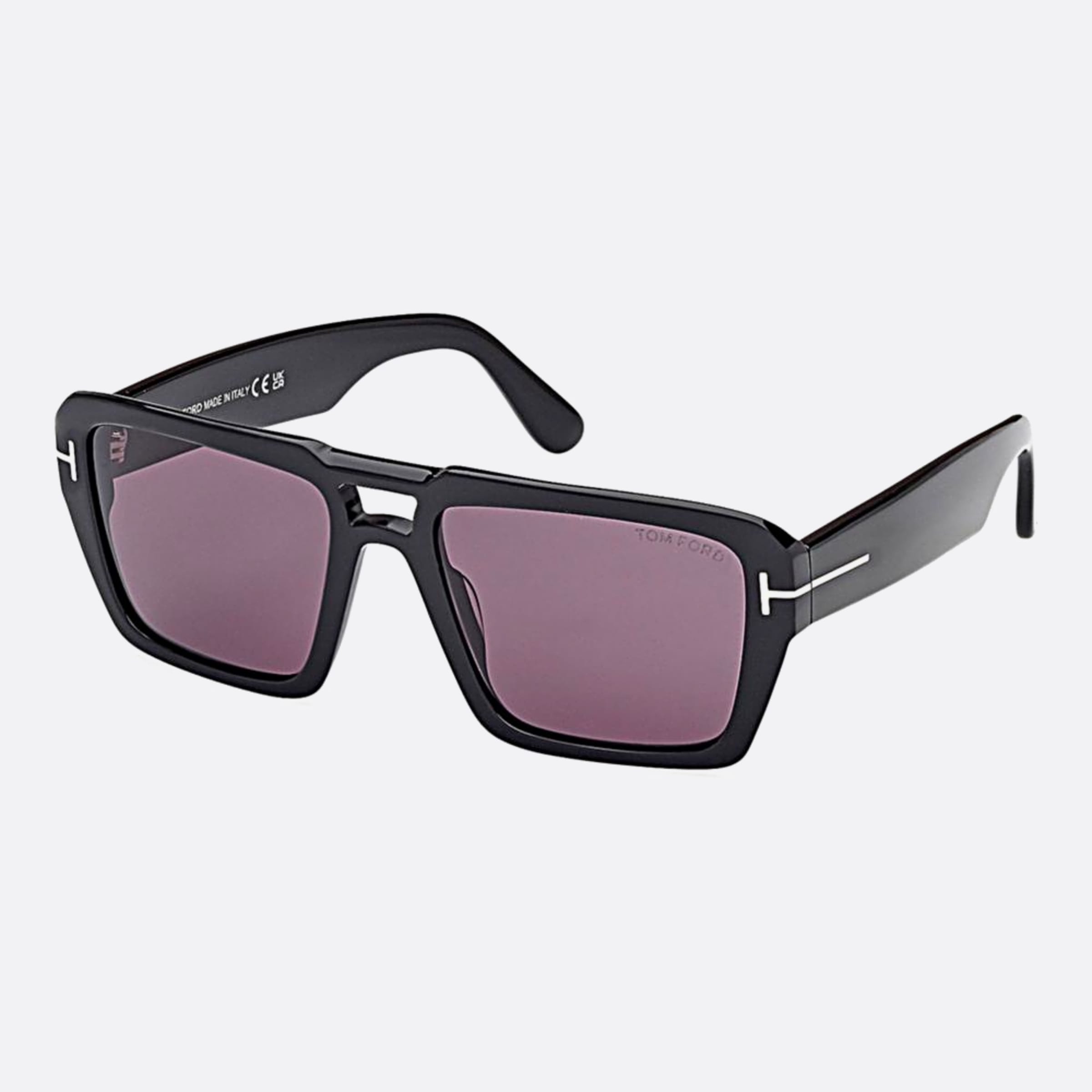 Tom 56mm Ford Red Ford Ft1153 01a Black Squared Men Sunglasses - Side View
