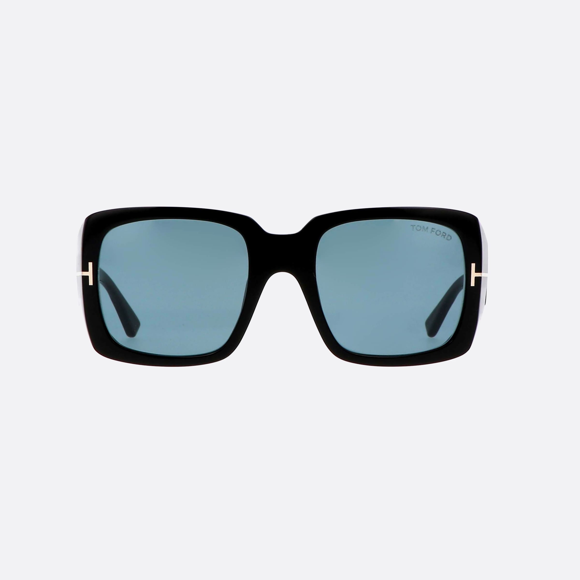 Tom 51mm Ford Ryder Ft1035 01v Black Square Unisex Sunglasses - Side View