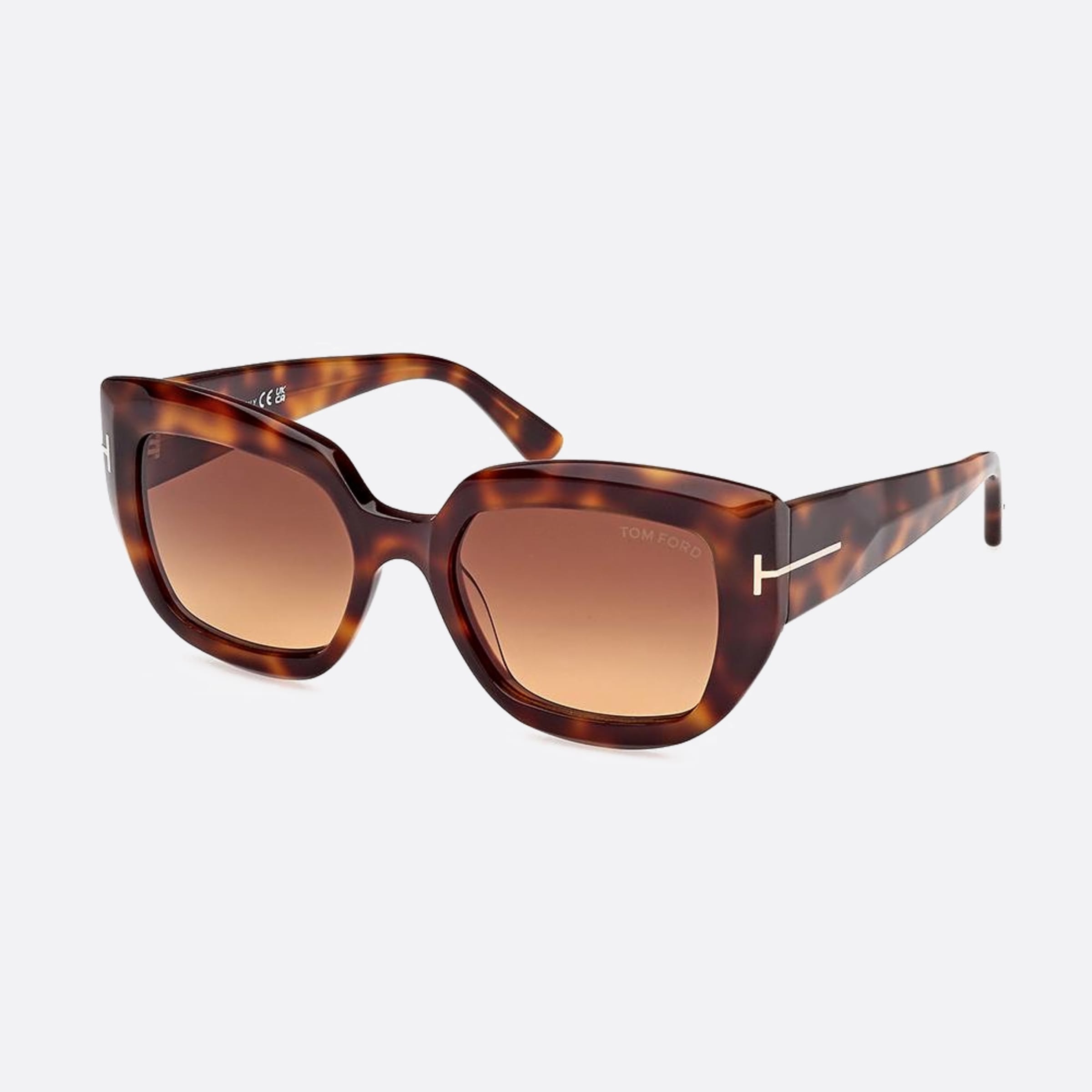 Tom 53mm Ford Saltzman Ft1192 53f Havana Butterfly Women Sunglasses - Side View