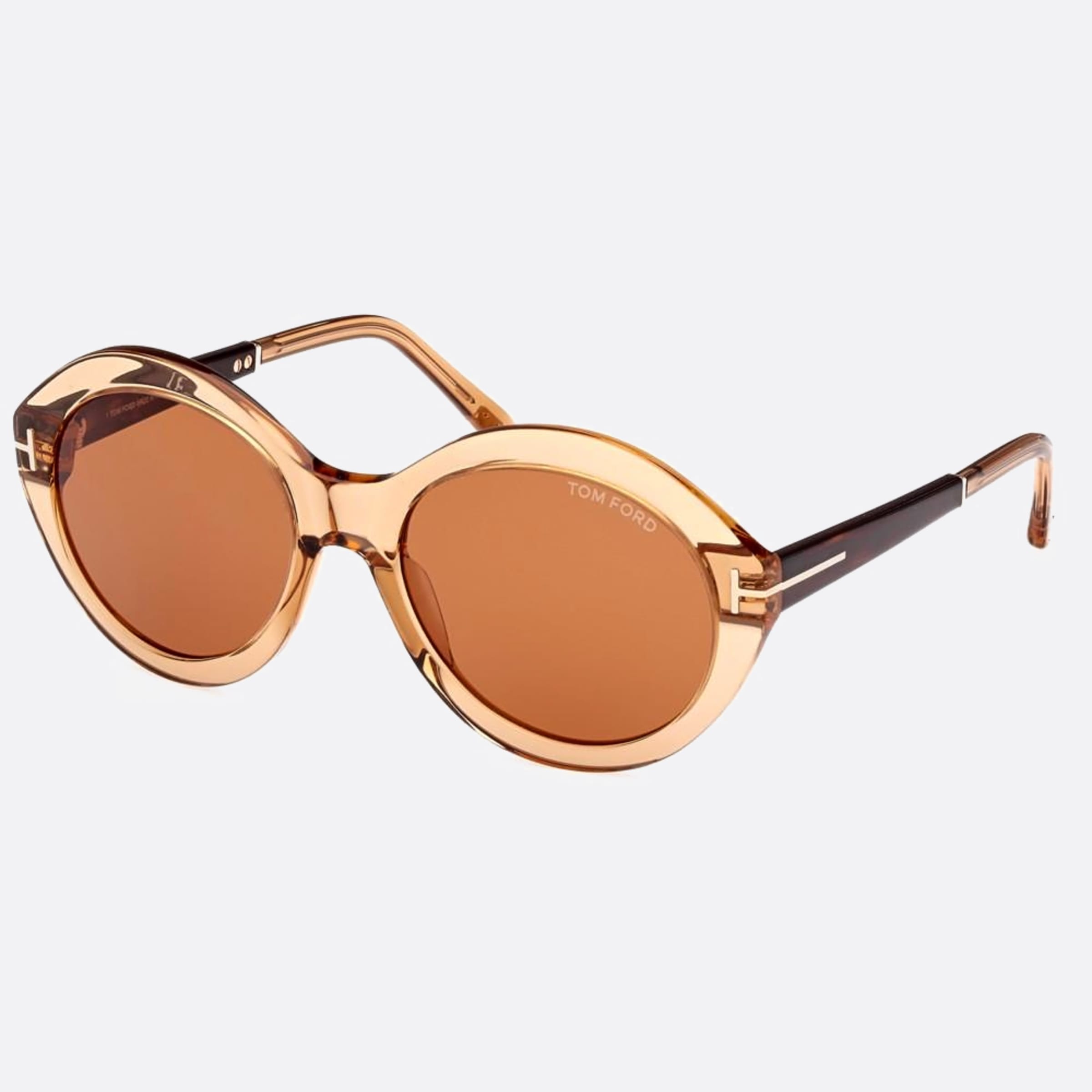Tom 55mm Ford Seraphina 45e Brown Round Women Sunglasses - Side View