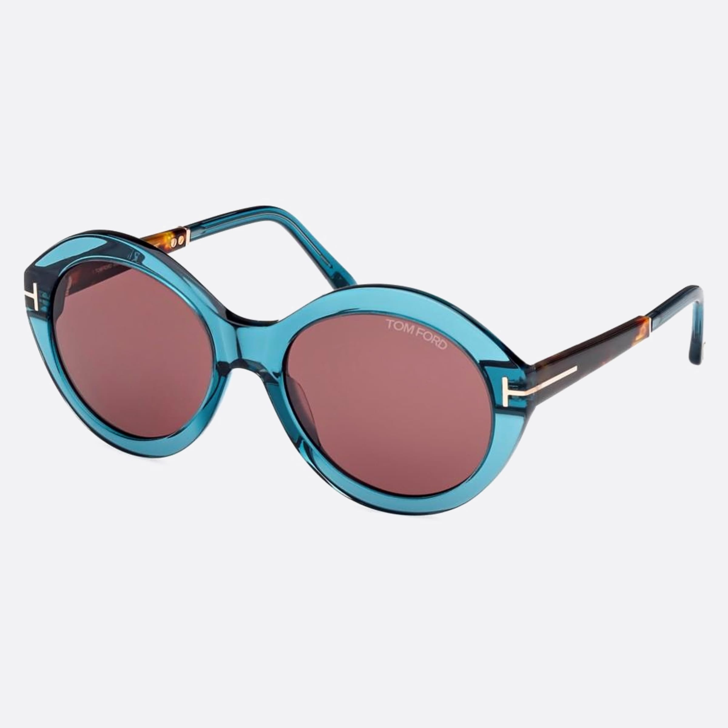 Tom 55mm Ford Seraphina 90e Blue Round Women Sunglasses - Side View
