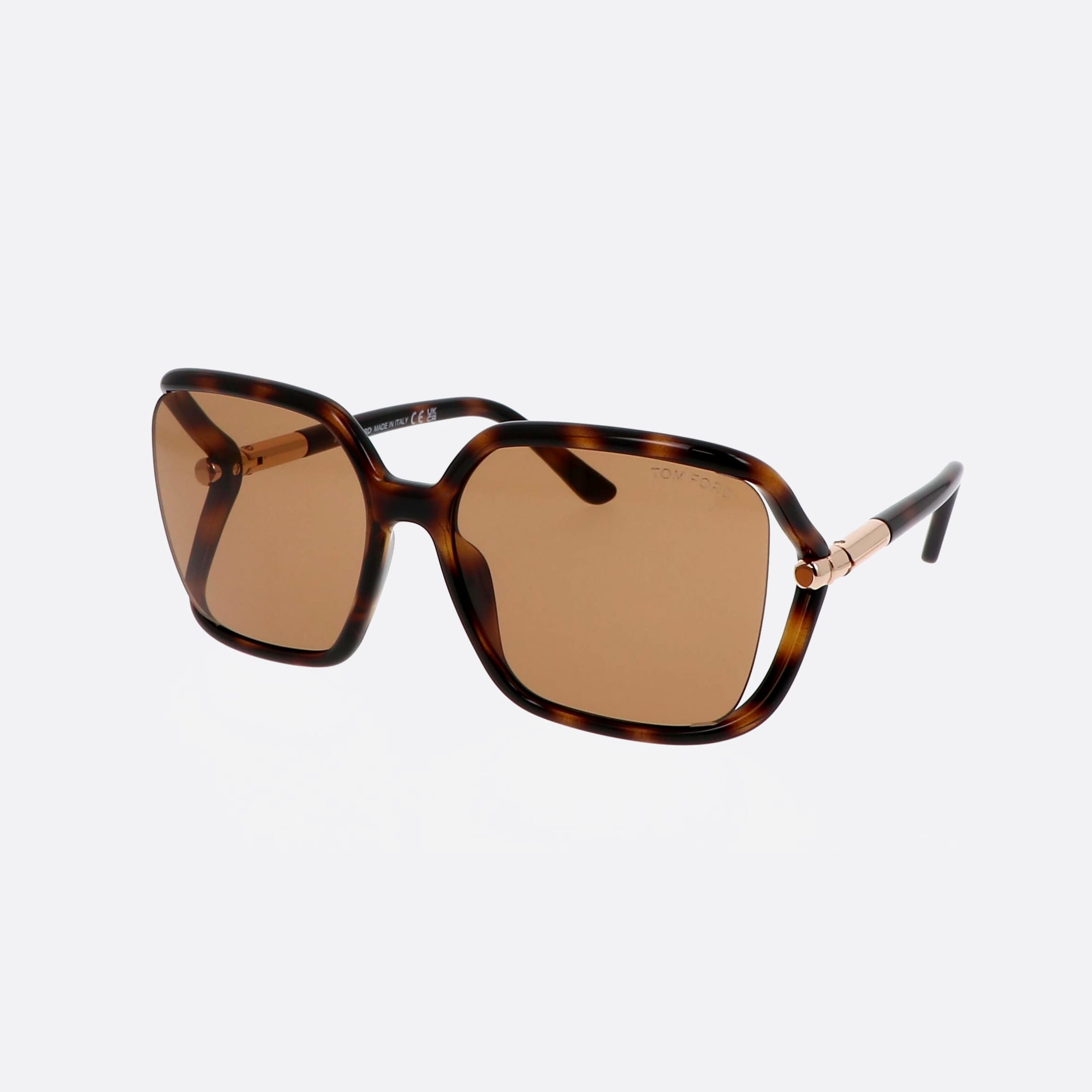 Tom 60mm Ford Solange 52e Havana Butterfly Women Sunglasses - Main View