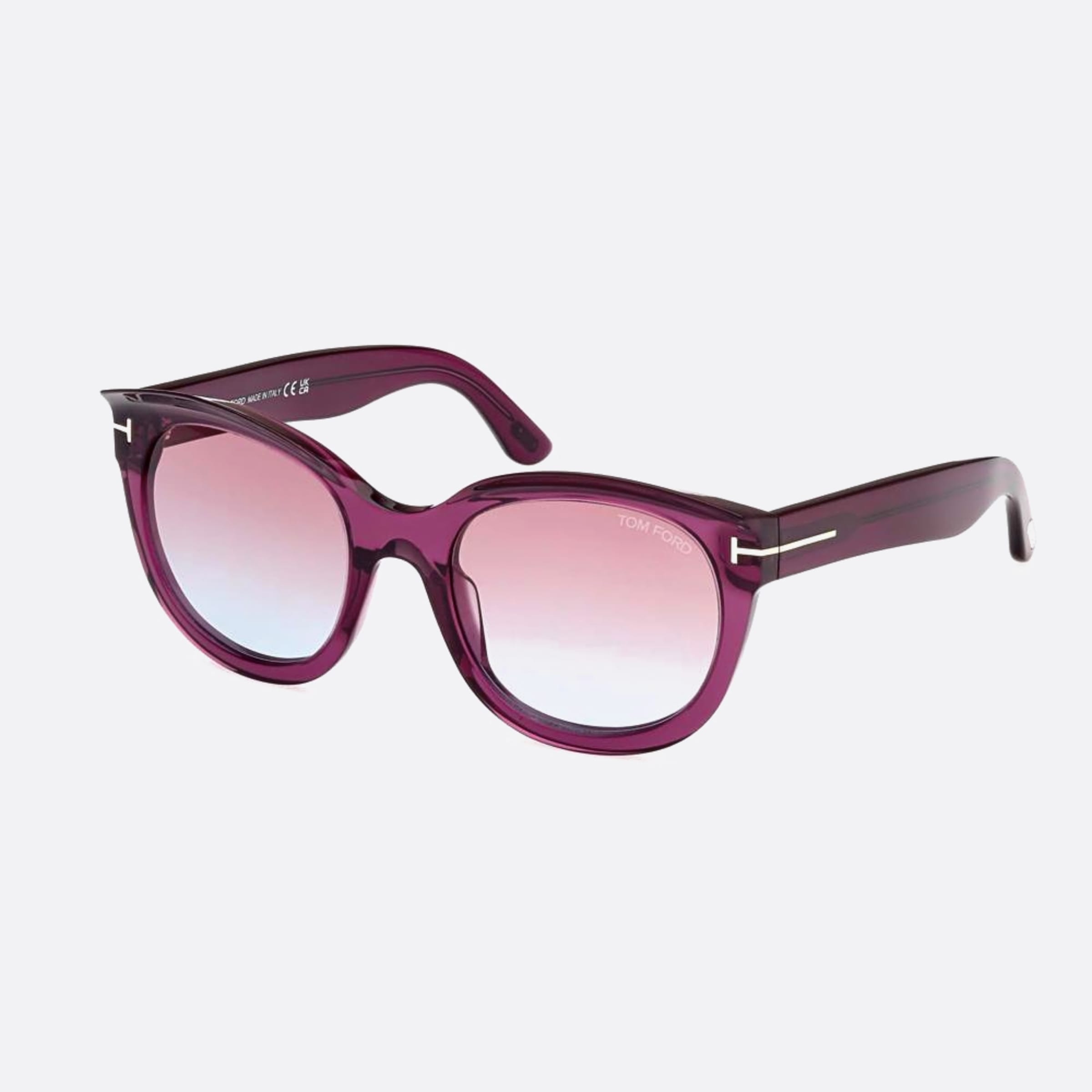 Tom 54mm Ford Tamara 80z Violet Cat Eye Women Sunglasses - Side View