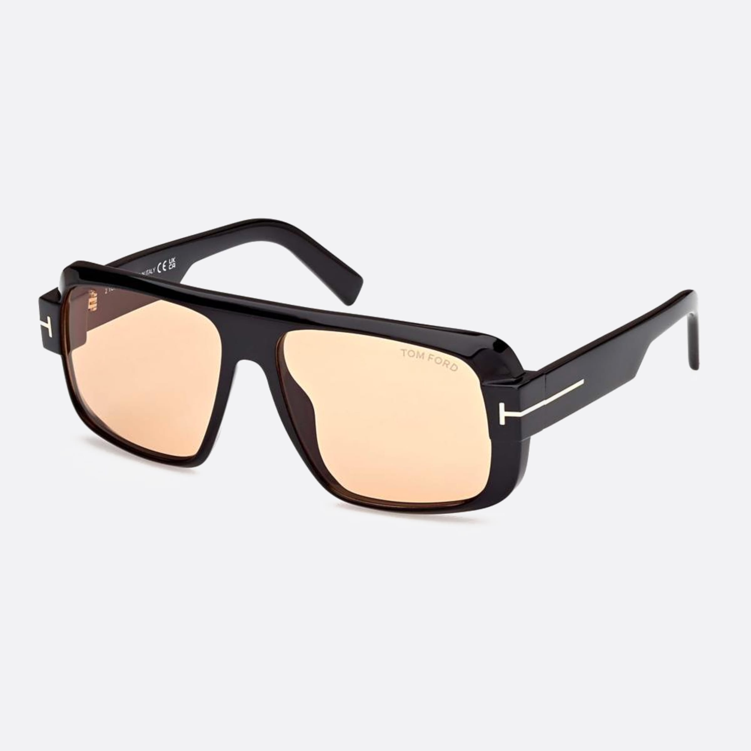 Tom 58mm Ford Turner 01e Black Geometric Photochromic Men Sunglasses - Side View