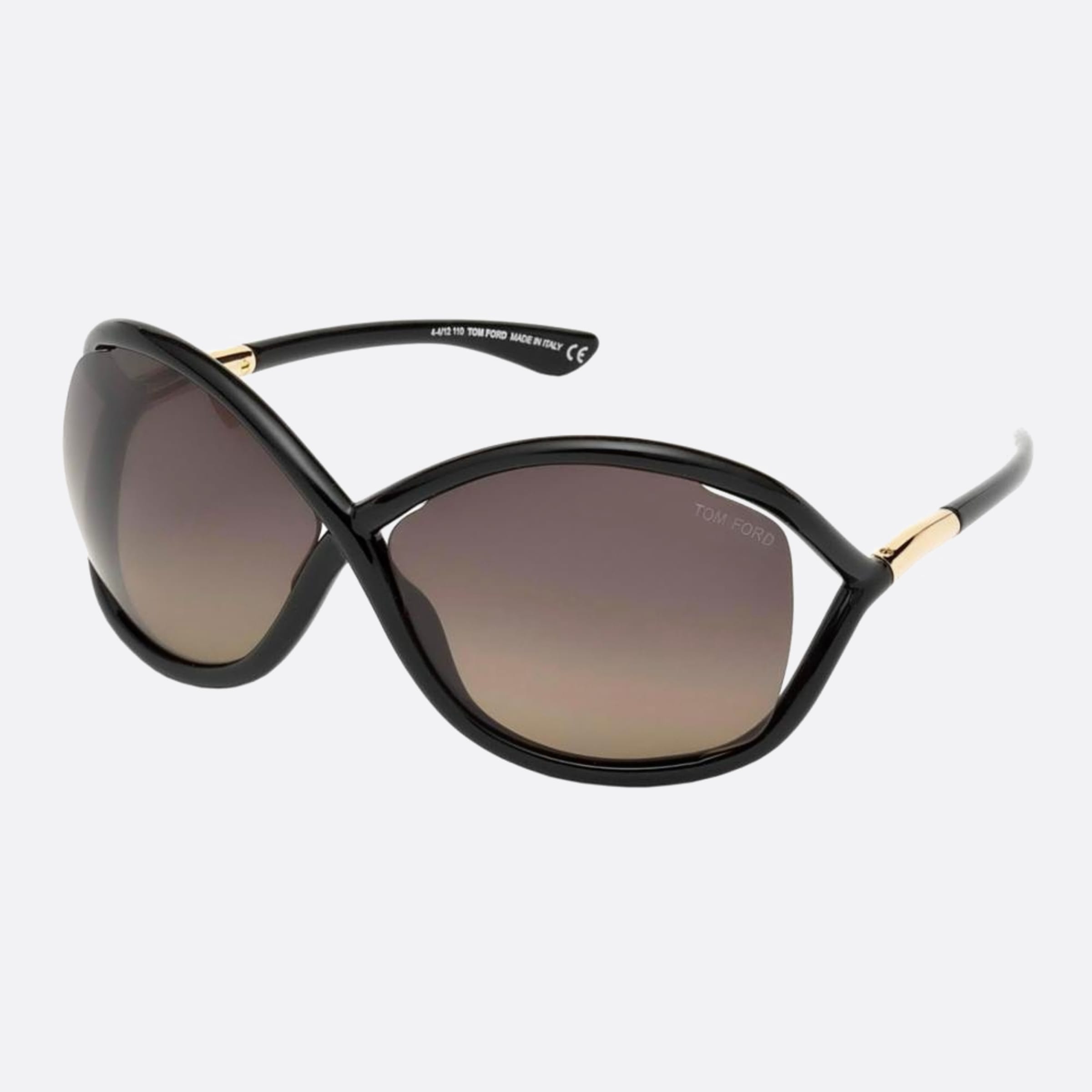 Tom 64mm Ford Whitney 01d Black Geometric Polarized Women Sunglasses - Side View