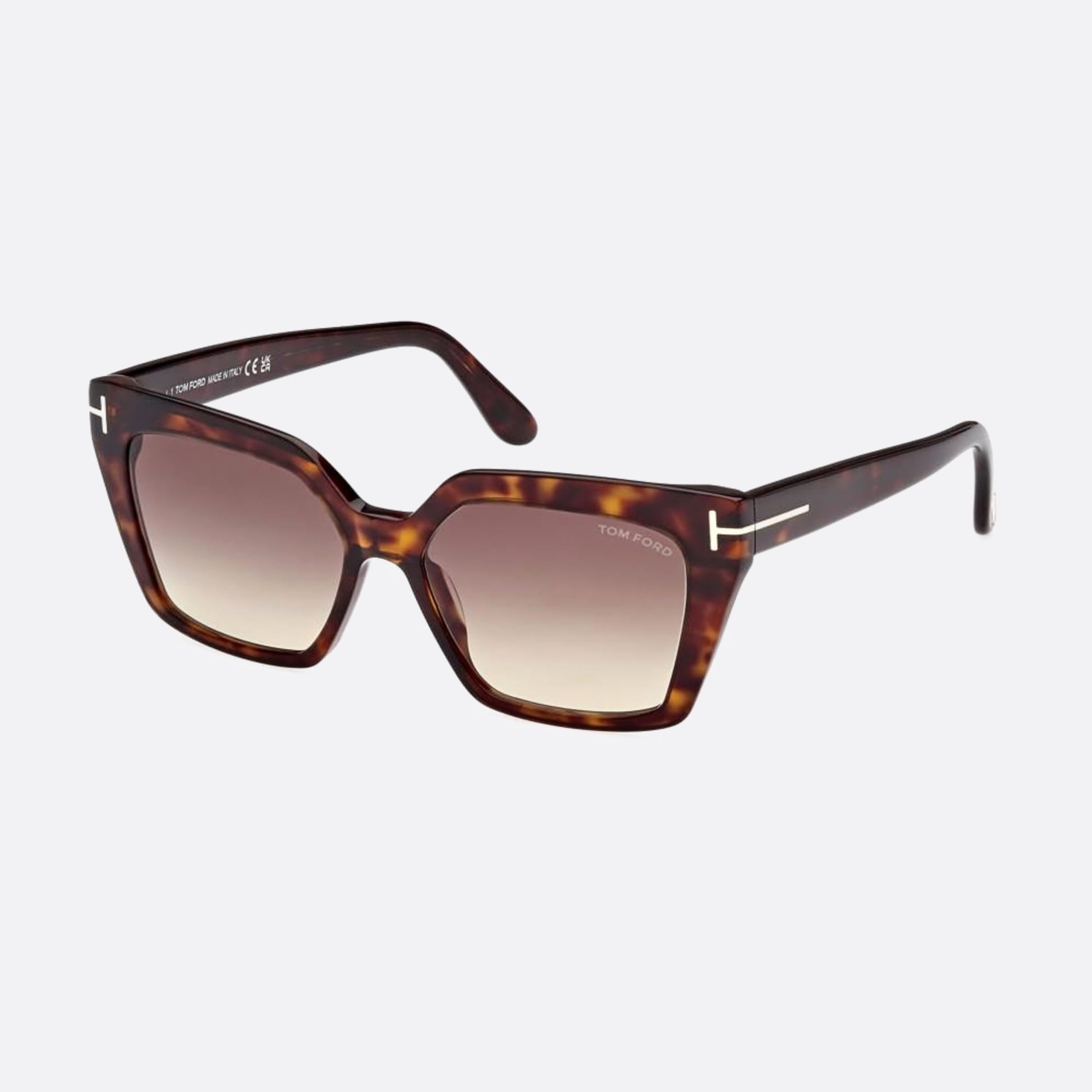 Tom 53mm Ford Winona 52f Havana Squared Women Sunglasses - Side View