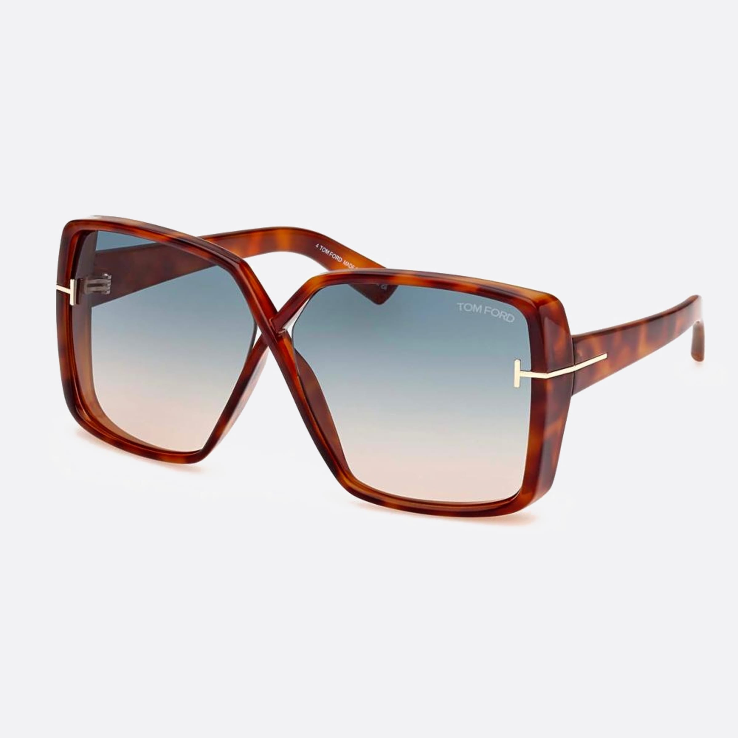 Tom 63mm Ford Yvonne 53p Havana Butterfly Women Sunglasses - Side View