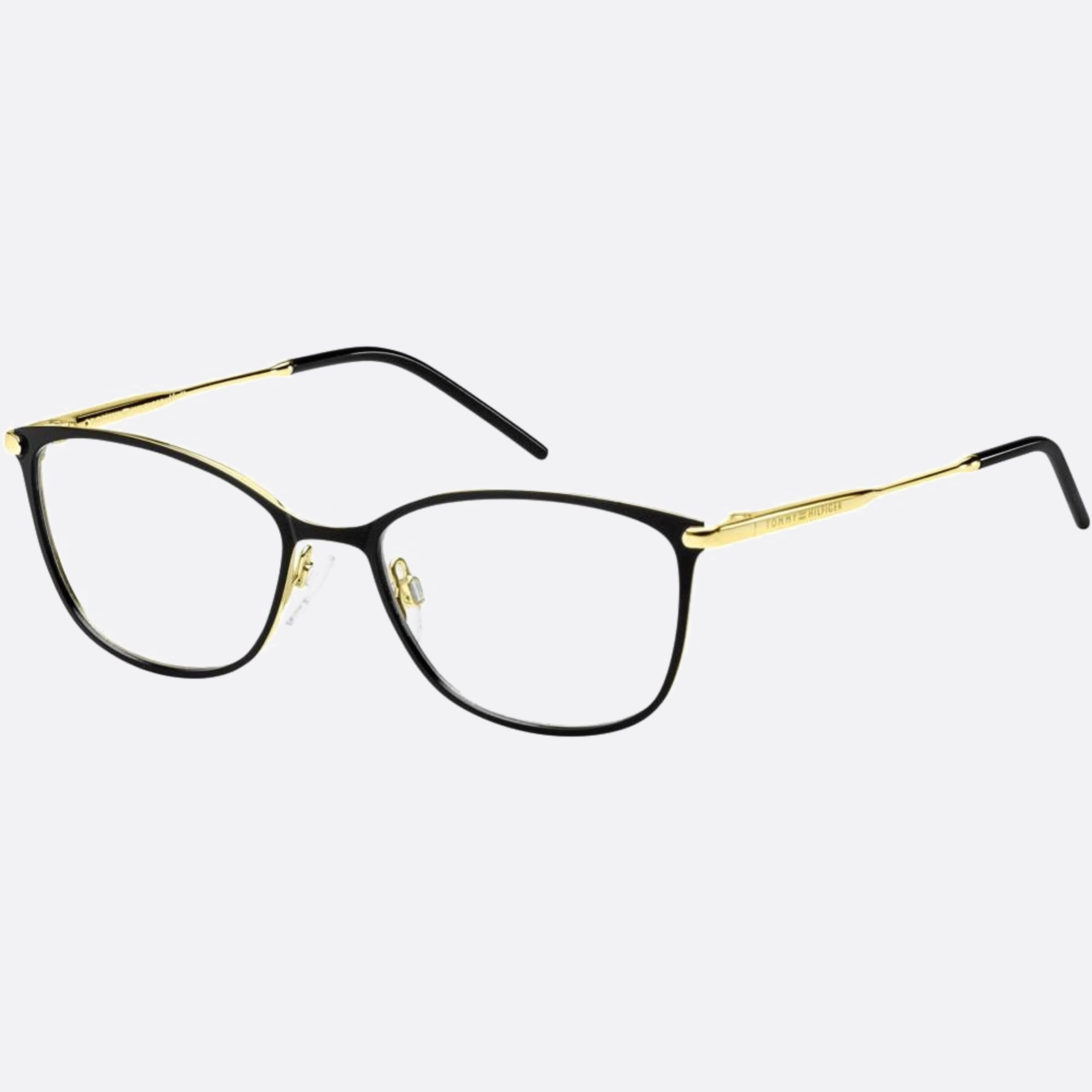 Tommy 53mm Hilfiger 2m2 Black Geometric Women Eyeglasses - Side View