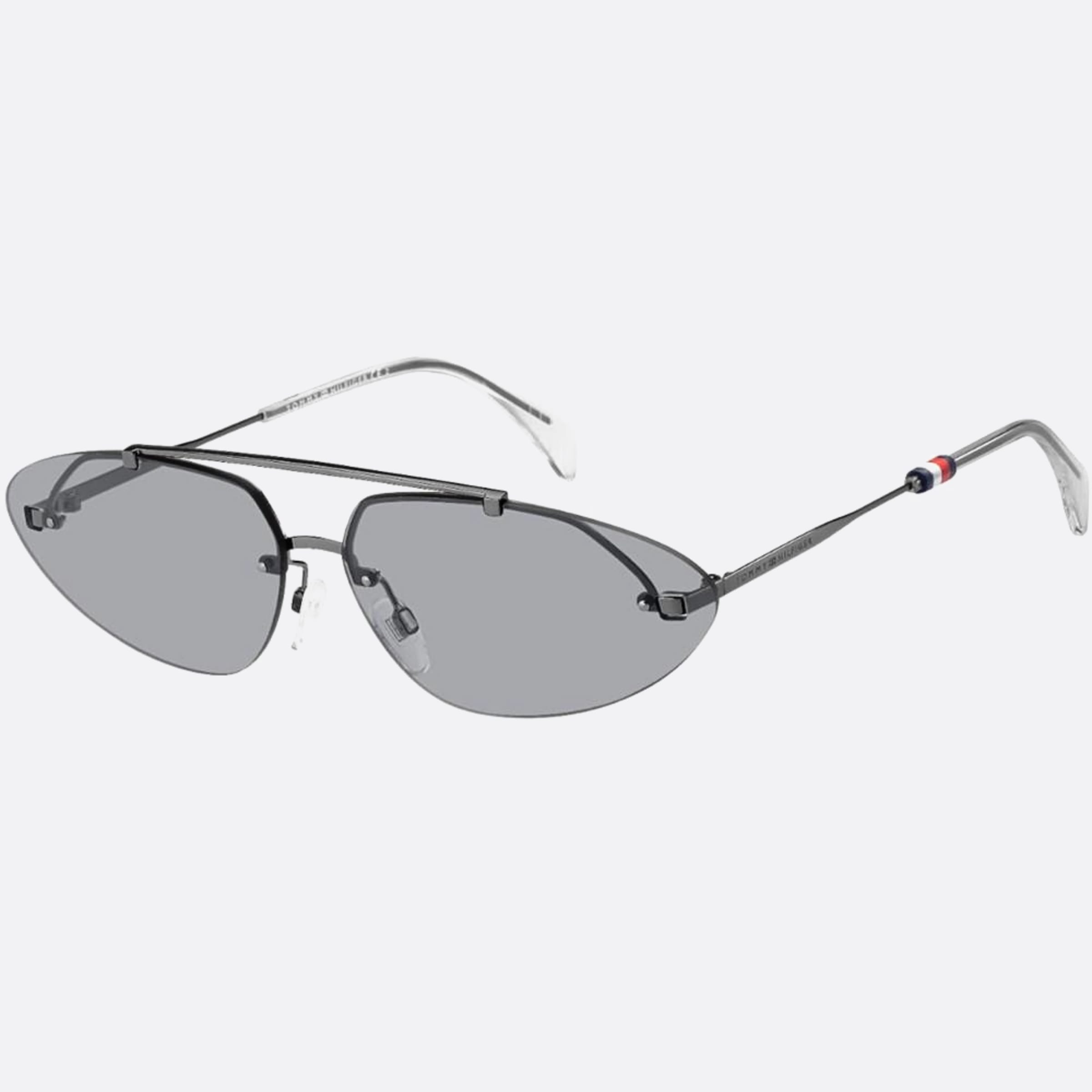 Tommy 69mm Hilfiger Kj1 Ruthenium Pilot Women Sunglasses - Side View