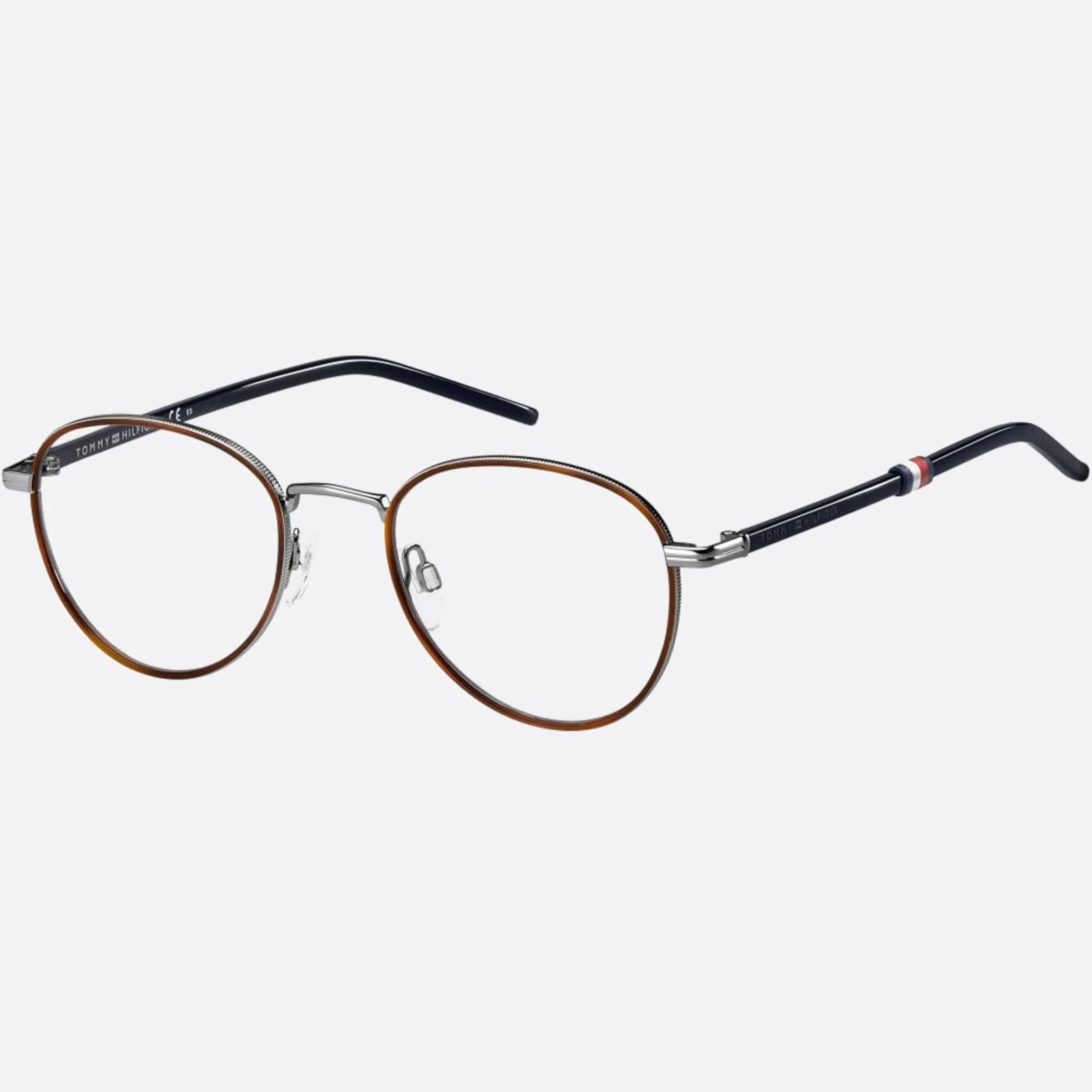 Tommy 50mm Hilfiger 6lb Ruthenium Round Men Eyeglasses - Side View