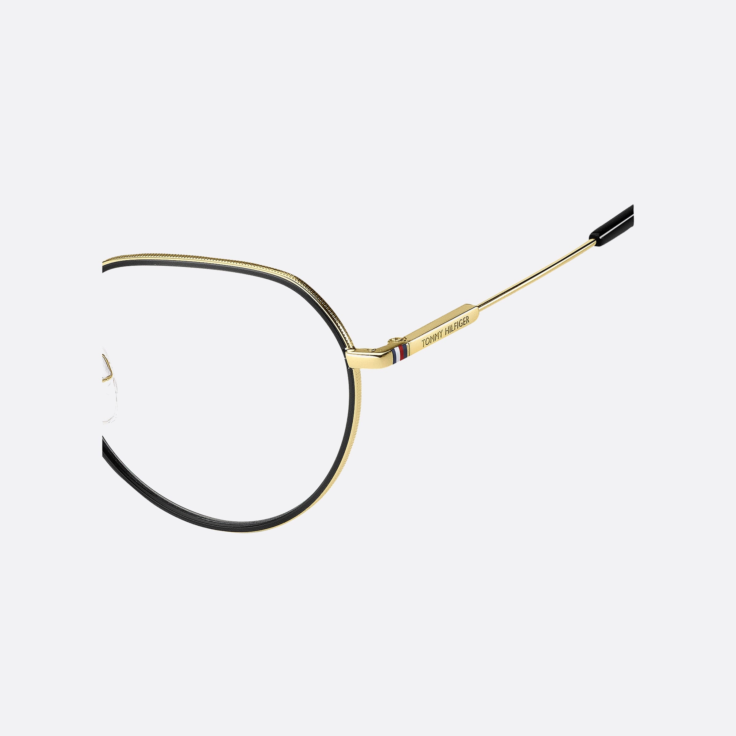 Tommy 51mm Hilfiger J5g Gold Round Men Eyeglasses - Detail View