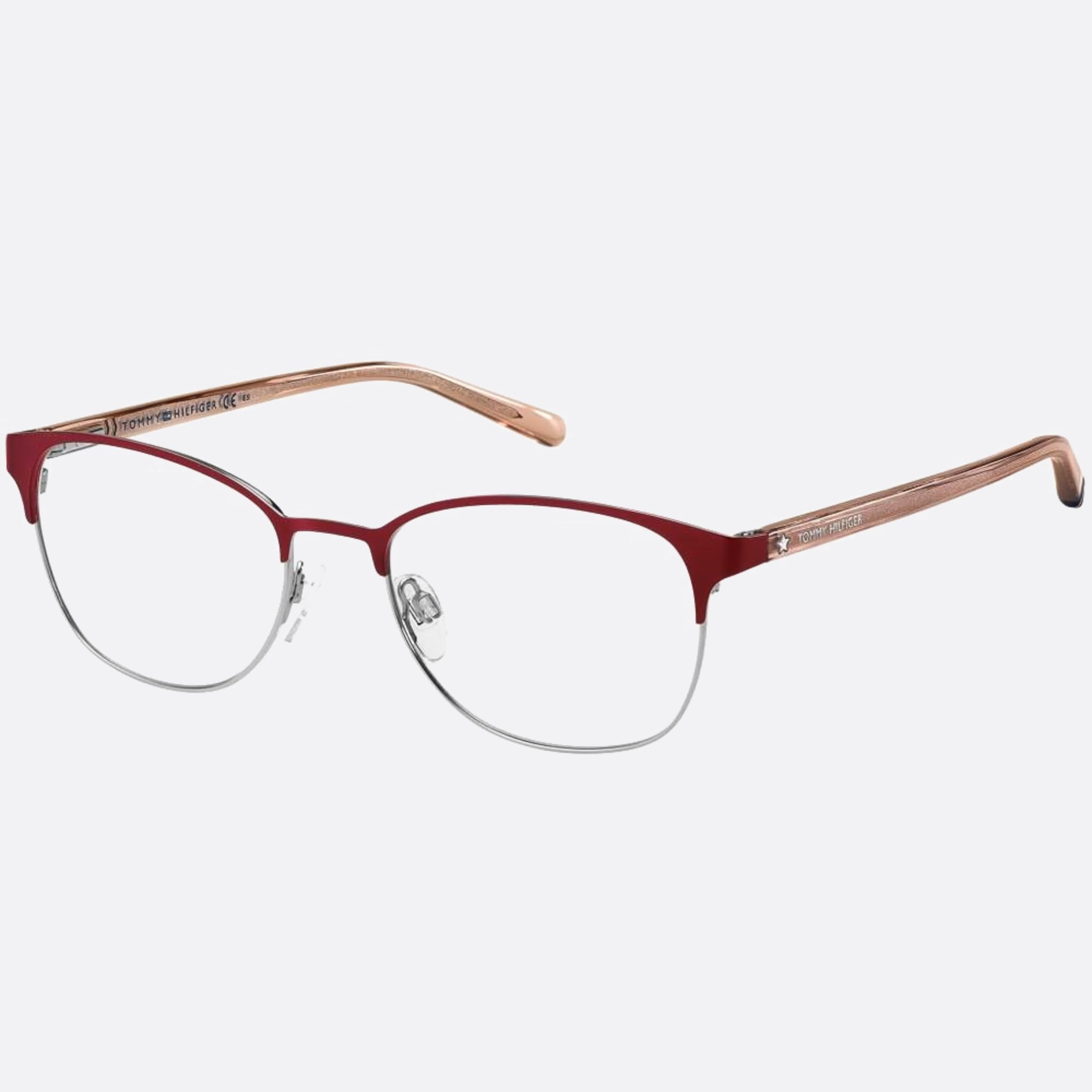 Tommy 53mm Hilfiger 0z3 Red Geometric Women Eyeglasses - Side View