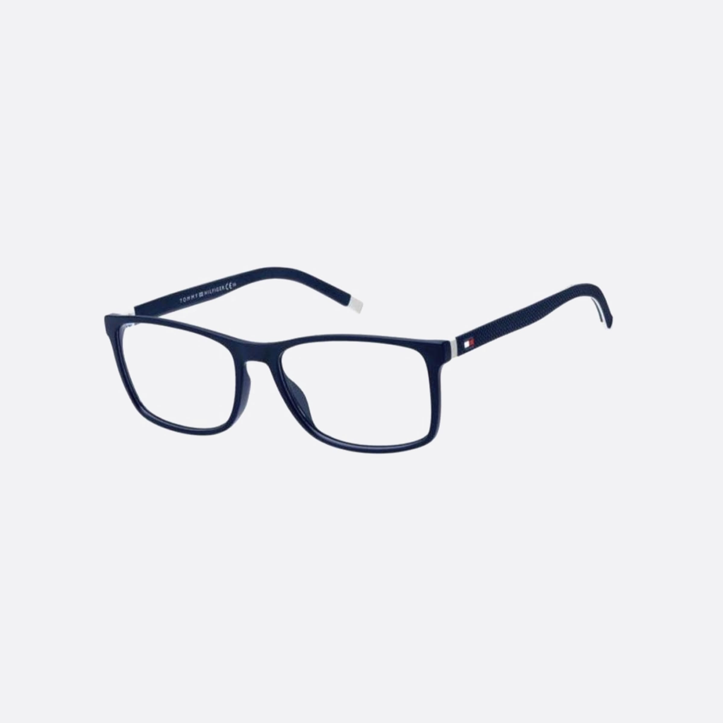 Tommy 55mm Hilfiger Ze3 Blue Geometric Men Eyeglasses - Side View
