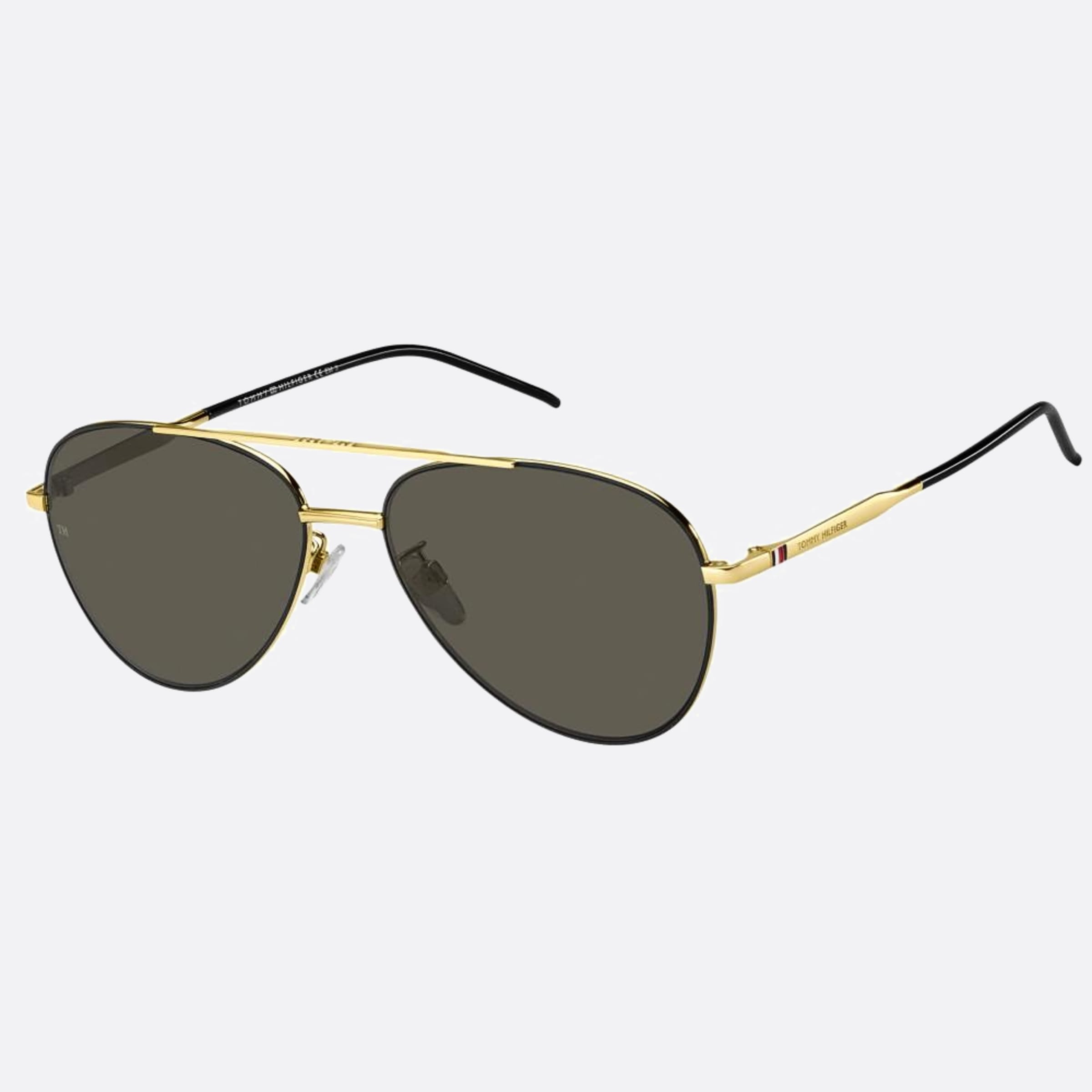 Tommy 60mm Hilfiger I46 Gold Pilot Men Sunglasses - Side View