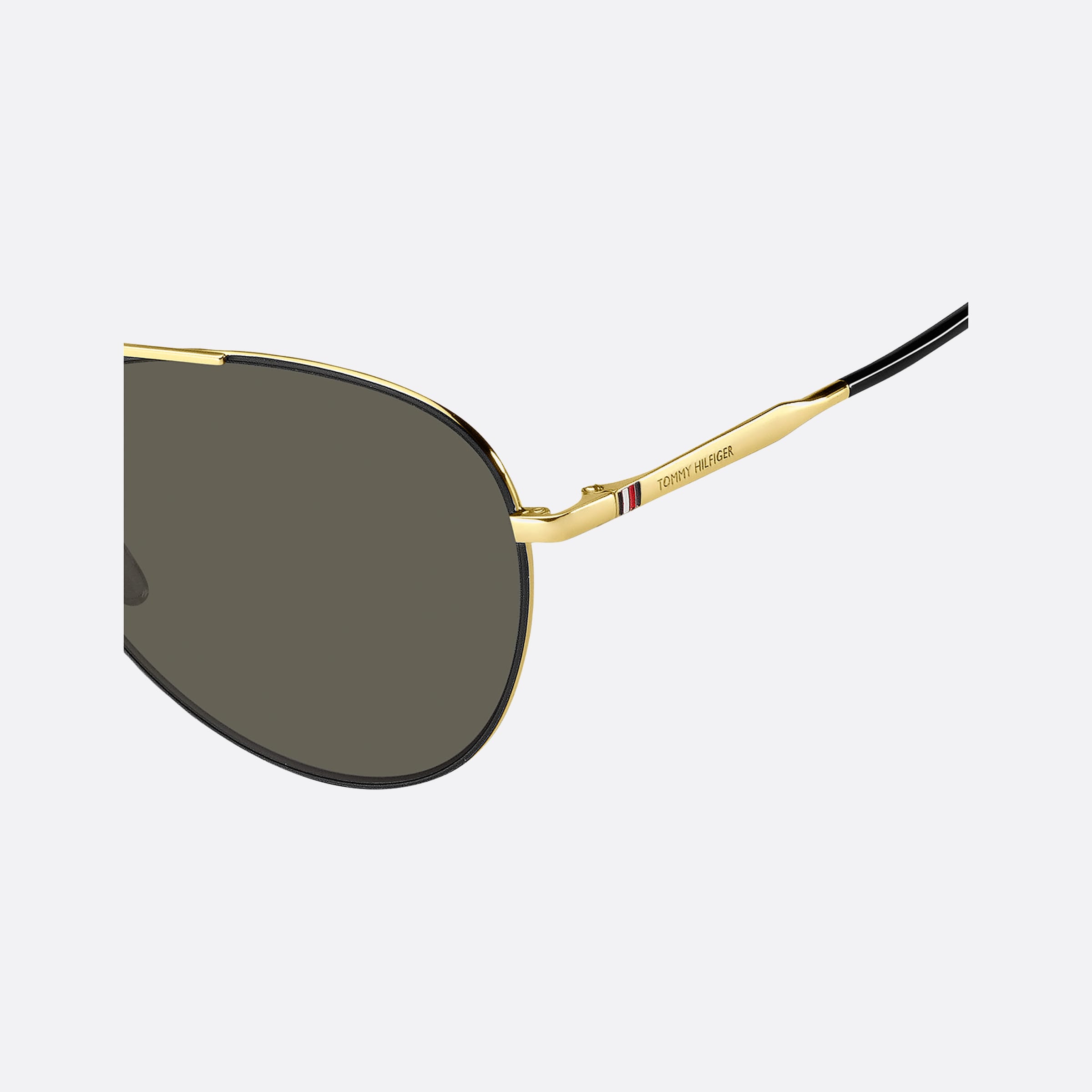 Tommy 60mm Hilfiger I46 Gold Pilot Men Sunglasses - Detail View