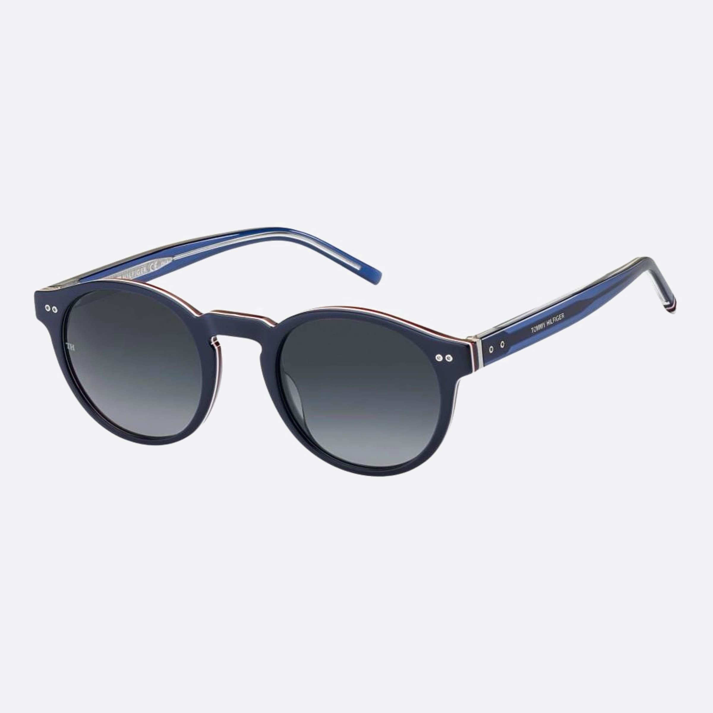 Tommy 50mm Hilfiger Pjp Blue Round Men Sunglasses - Side View