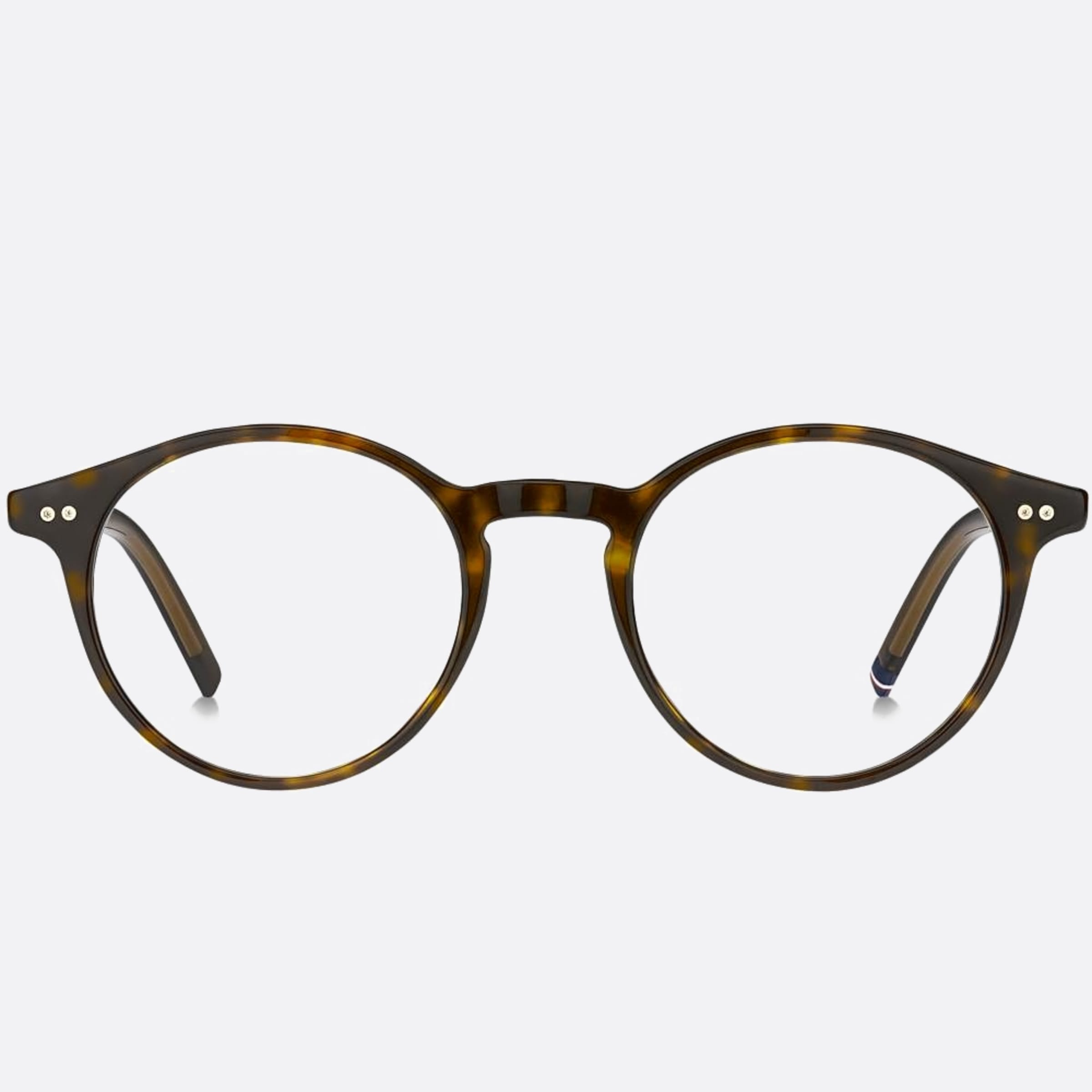 Tommy 49mm Hilfiger Havana Round Men Eyeglasses - Main View