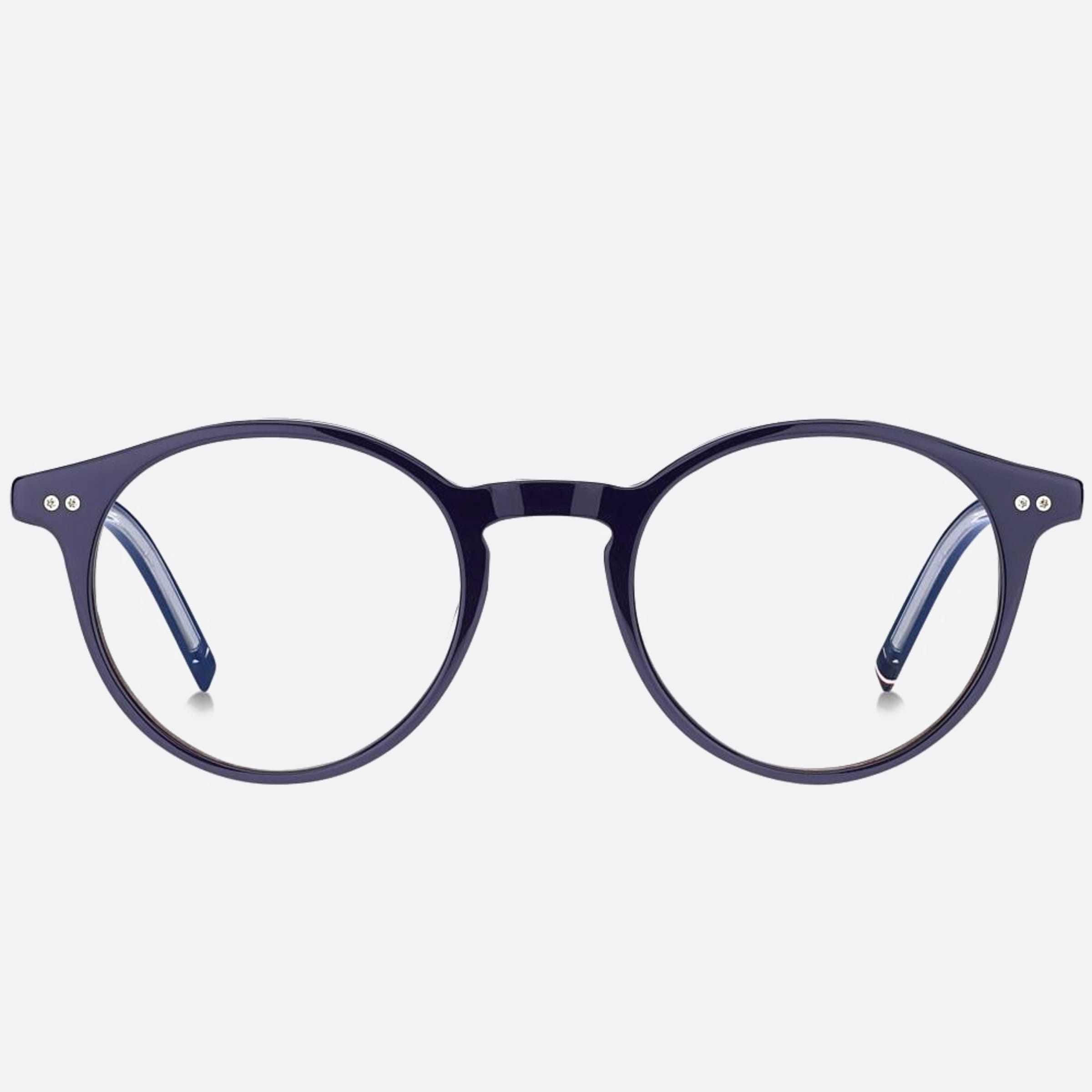 Tommy 49mm Hilfiger Pjp Blue Round Men Eyeglasses - Main View