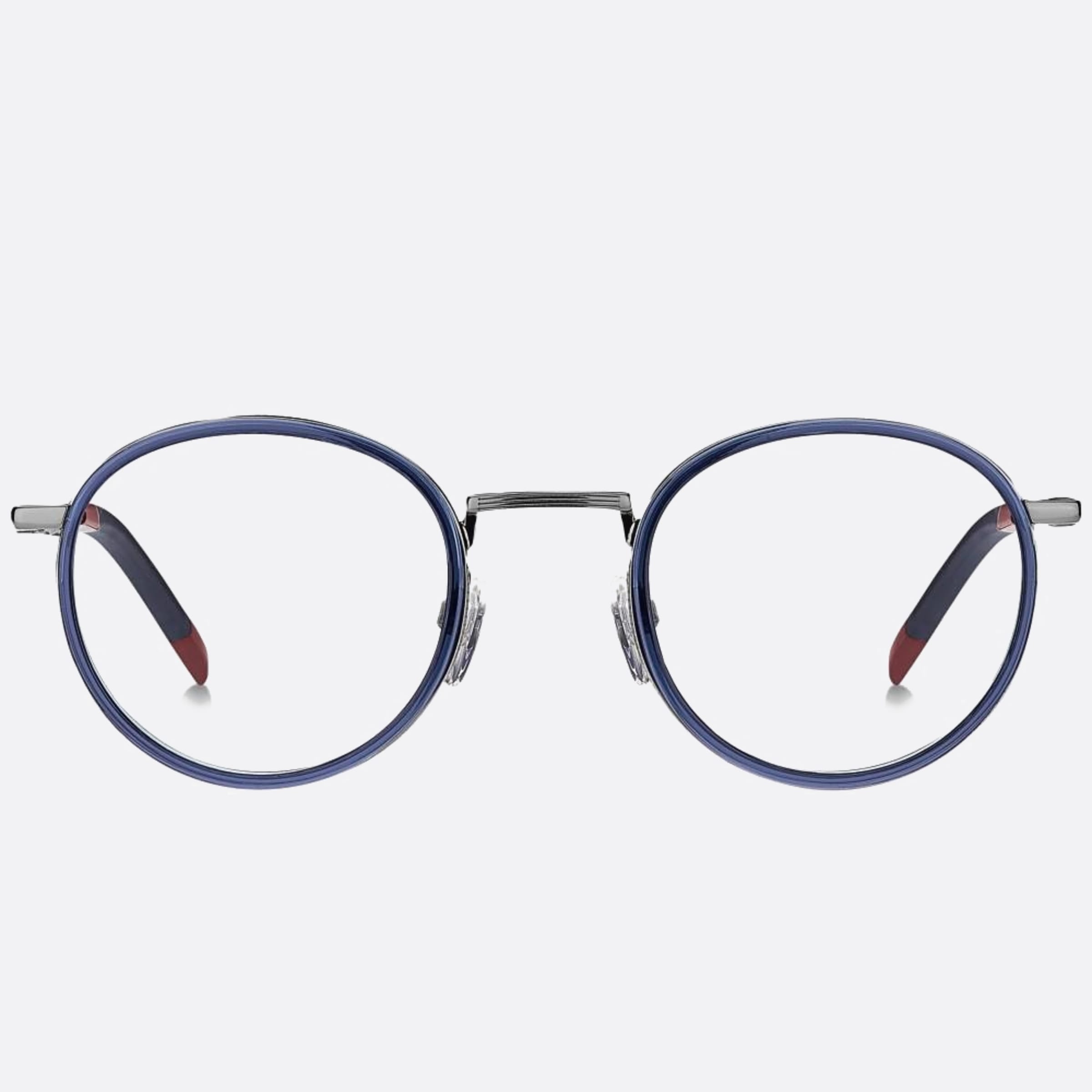 Tommy 49mm Hilfiger Pjp Blue Round Men Eyeglasses - Main View