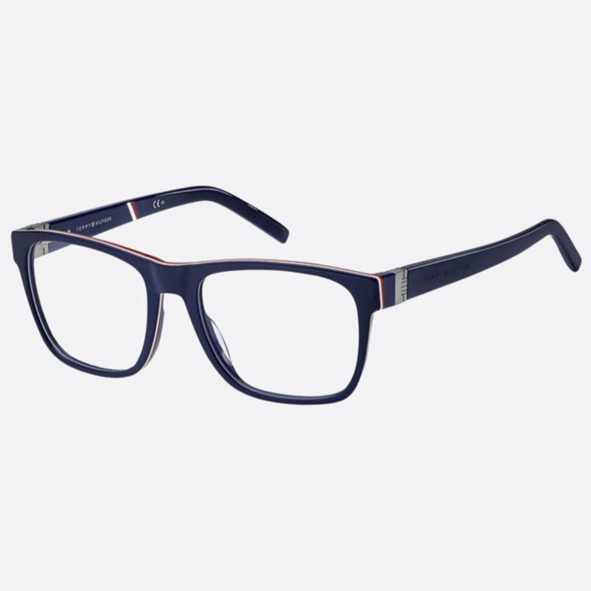 Tommy 55mm Hilfiger Pjp Blue Rectangle Men Eyeglasses - Side View