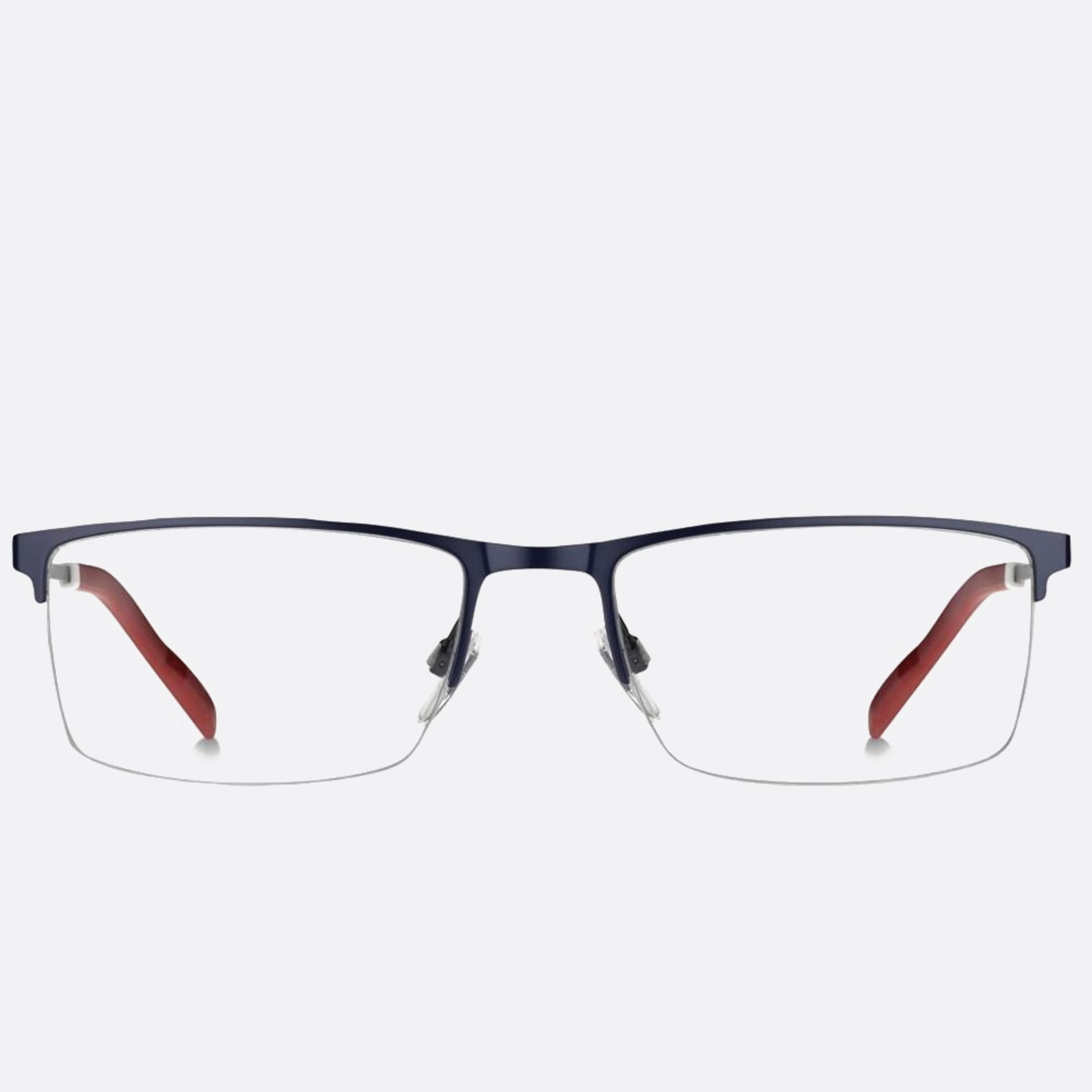 Tommy 56mm Hilfiger Fll Blue Geometric Men Eyeglasses - Main View
