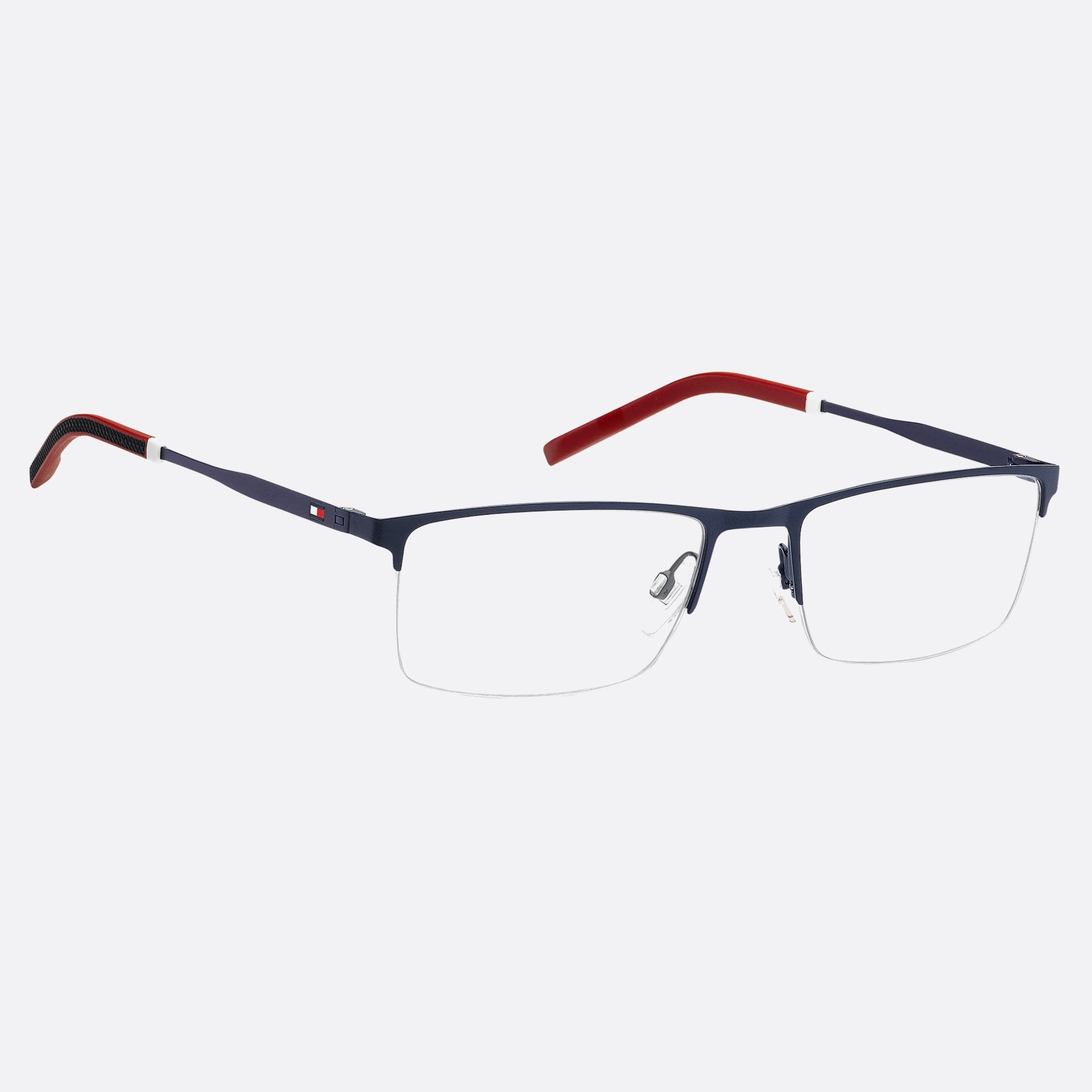 Tommy 56mm Hilfiger Fll Blue Geometric Men Eyeglasses - Detail View