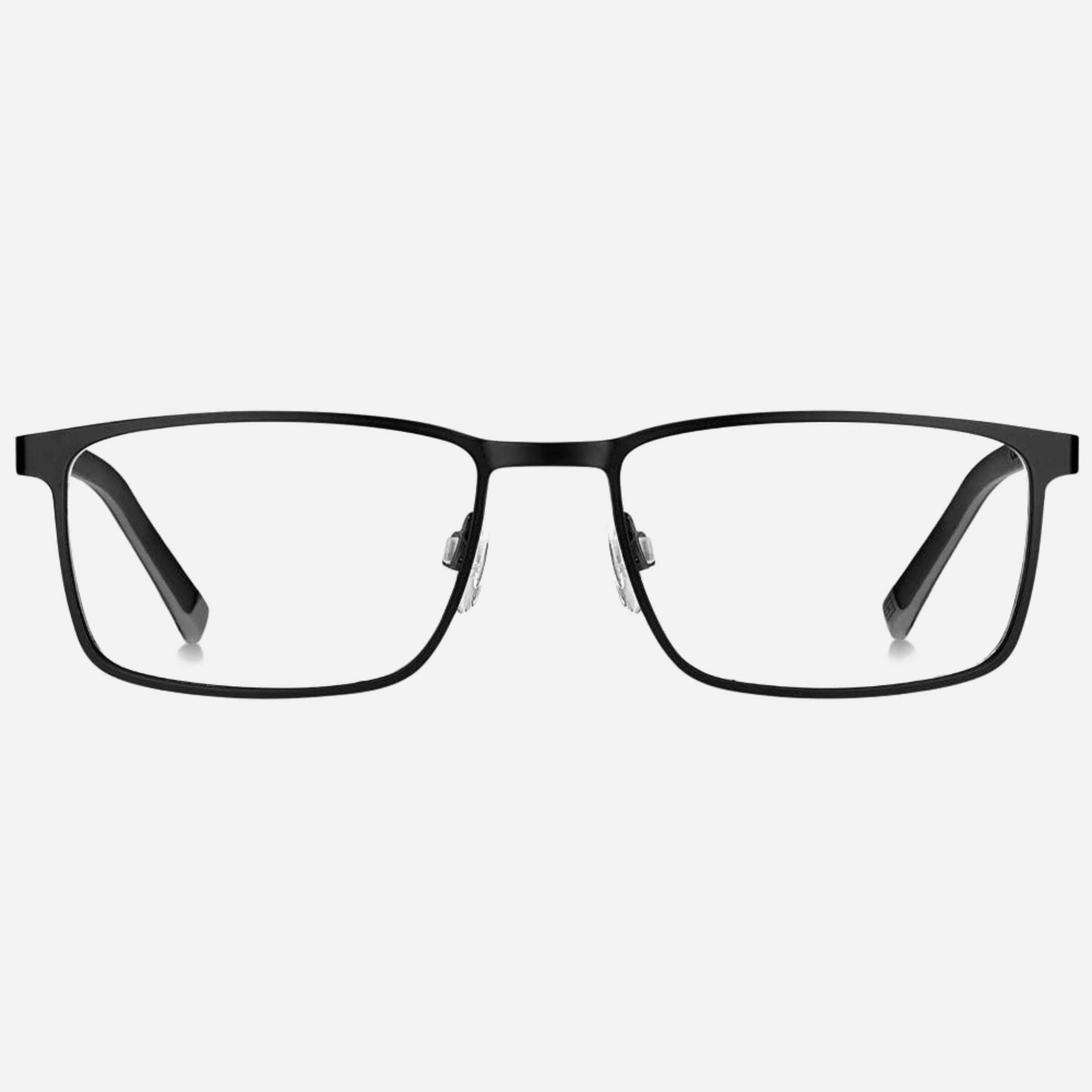 Tommy 56mm Hilfiger Black Geometric Men Eyeglasses - Main View