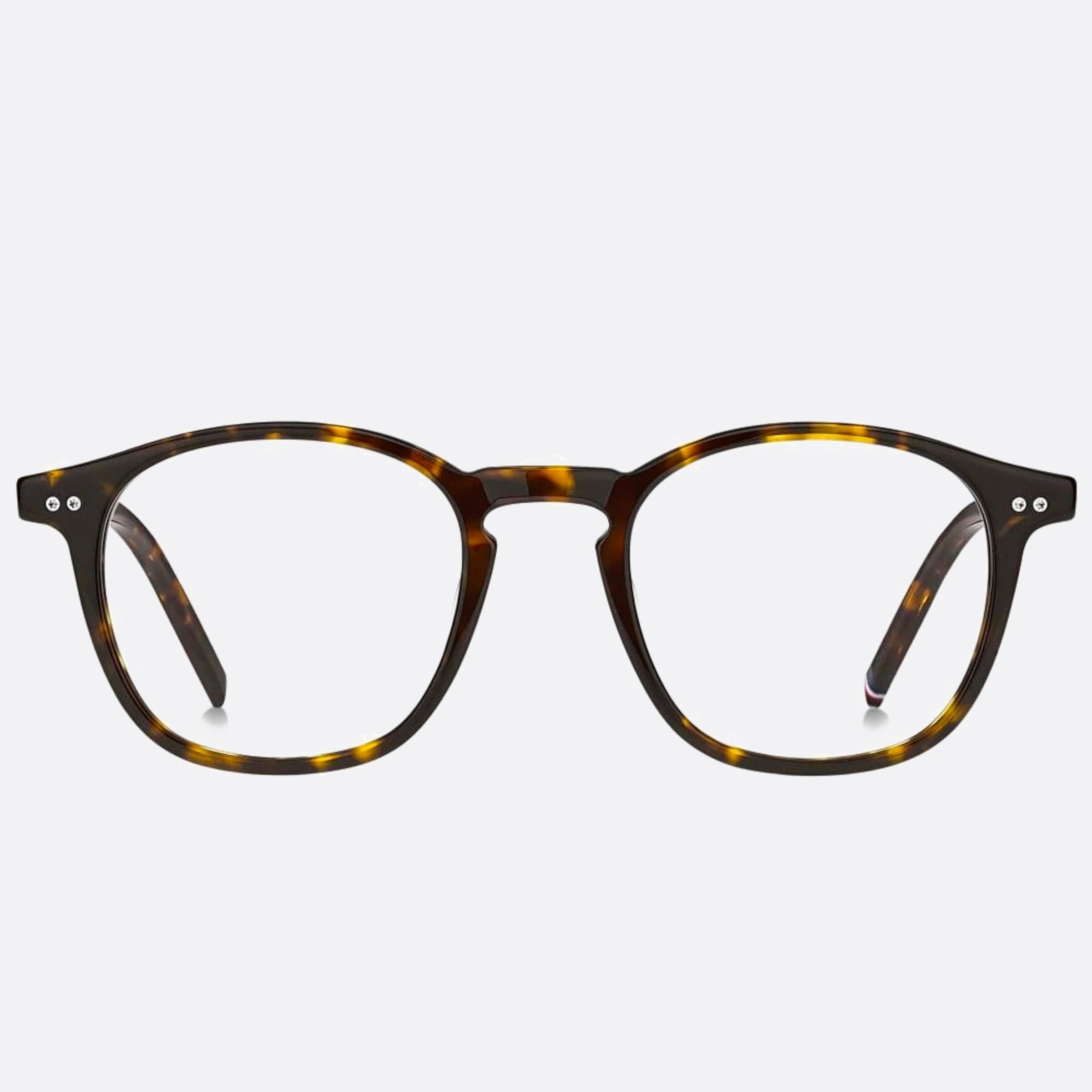 Tommy 48mm Hilfiger Havana Geometric Men Eyeglasses - Main View