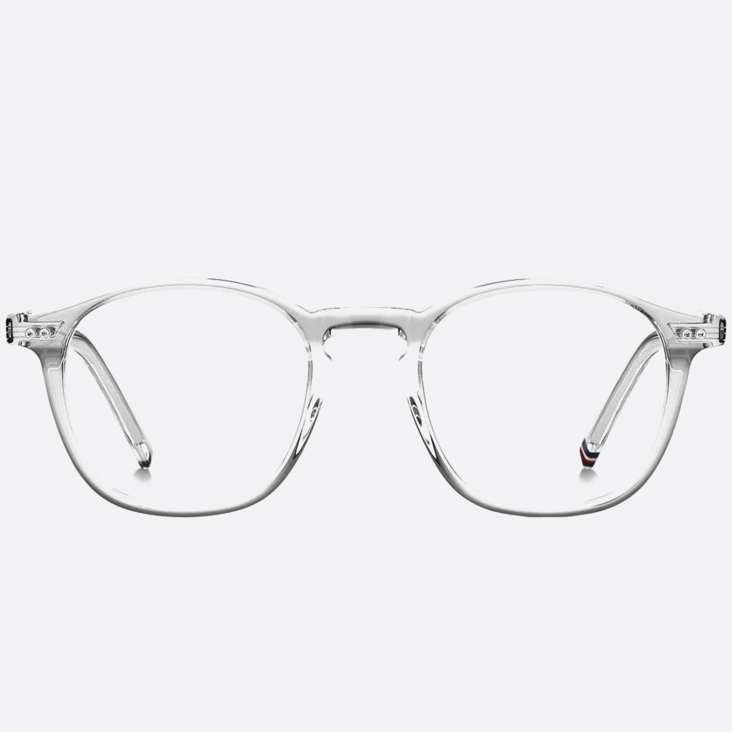 Tommy 48mm Hilfiger Transparent Geometric Men Eyeglasses - Main View