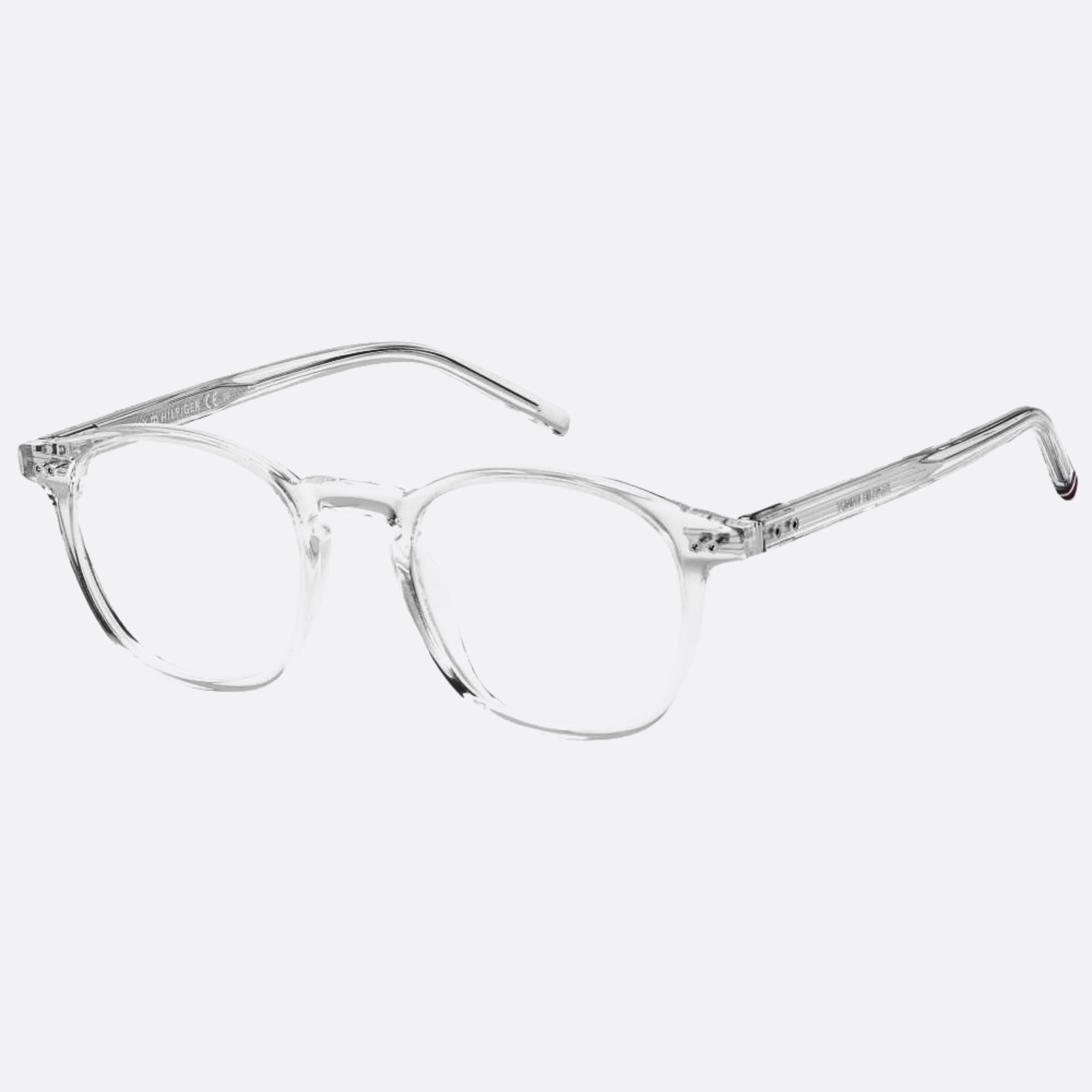 Tommy 48mm Hilfiger Transparent Geometric Men Eyeglasses - Side View