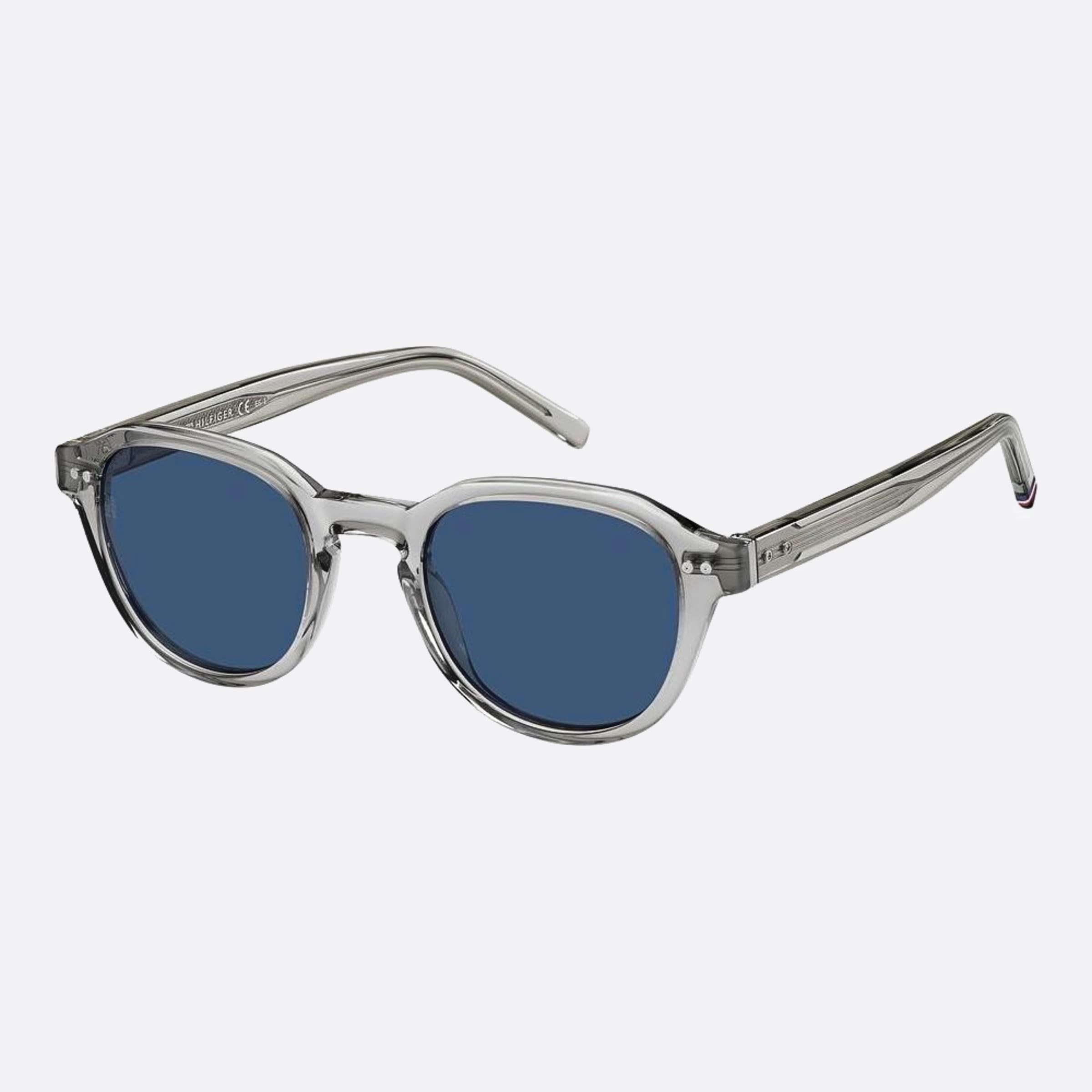 Tommy 49mm Hilfiger Kb7 Grey Squared Men Sunglasses - Side View