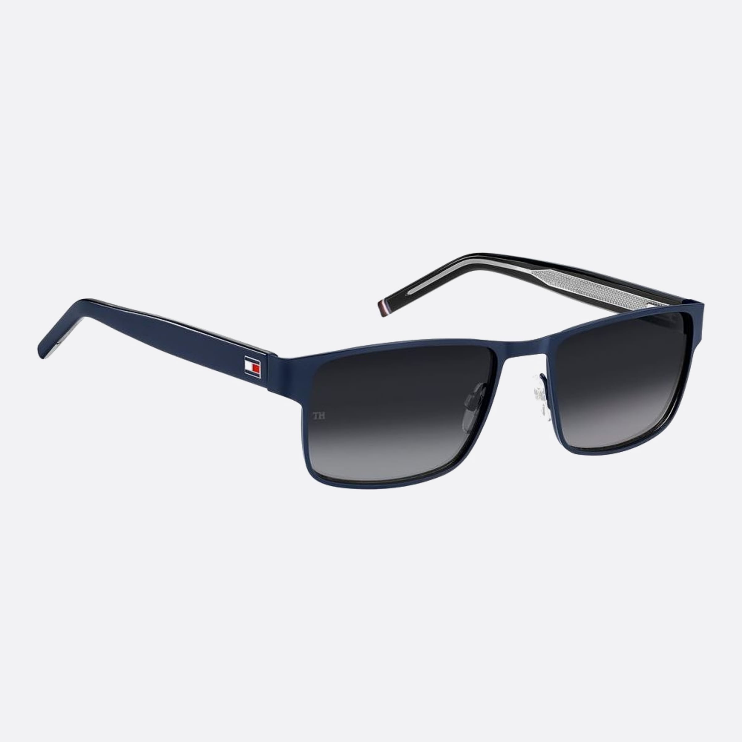 Tommy 57mm Hilfiger Fll Blue Geometric Men Sunglasses - Detail View