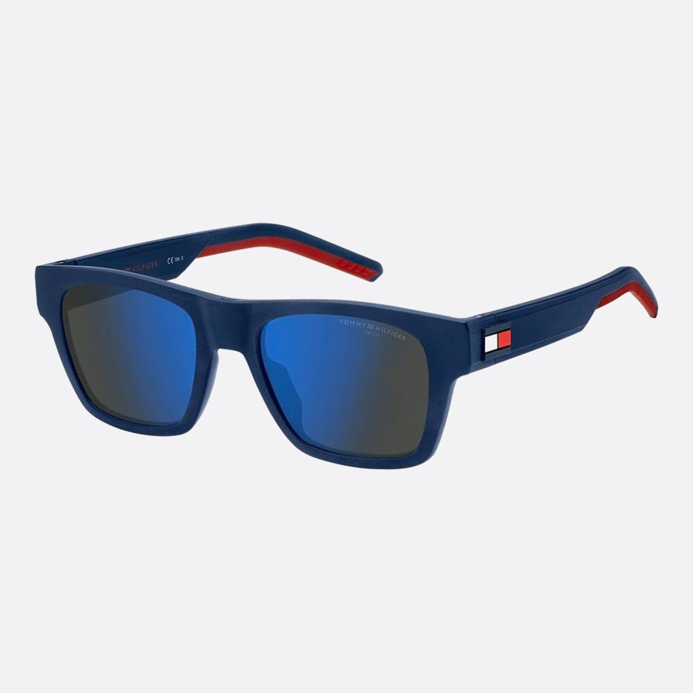 Tommy 51mm Hilfiger Fll Blue Squared Men Sunglasses - Side View