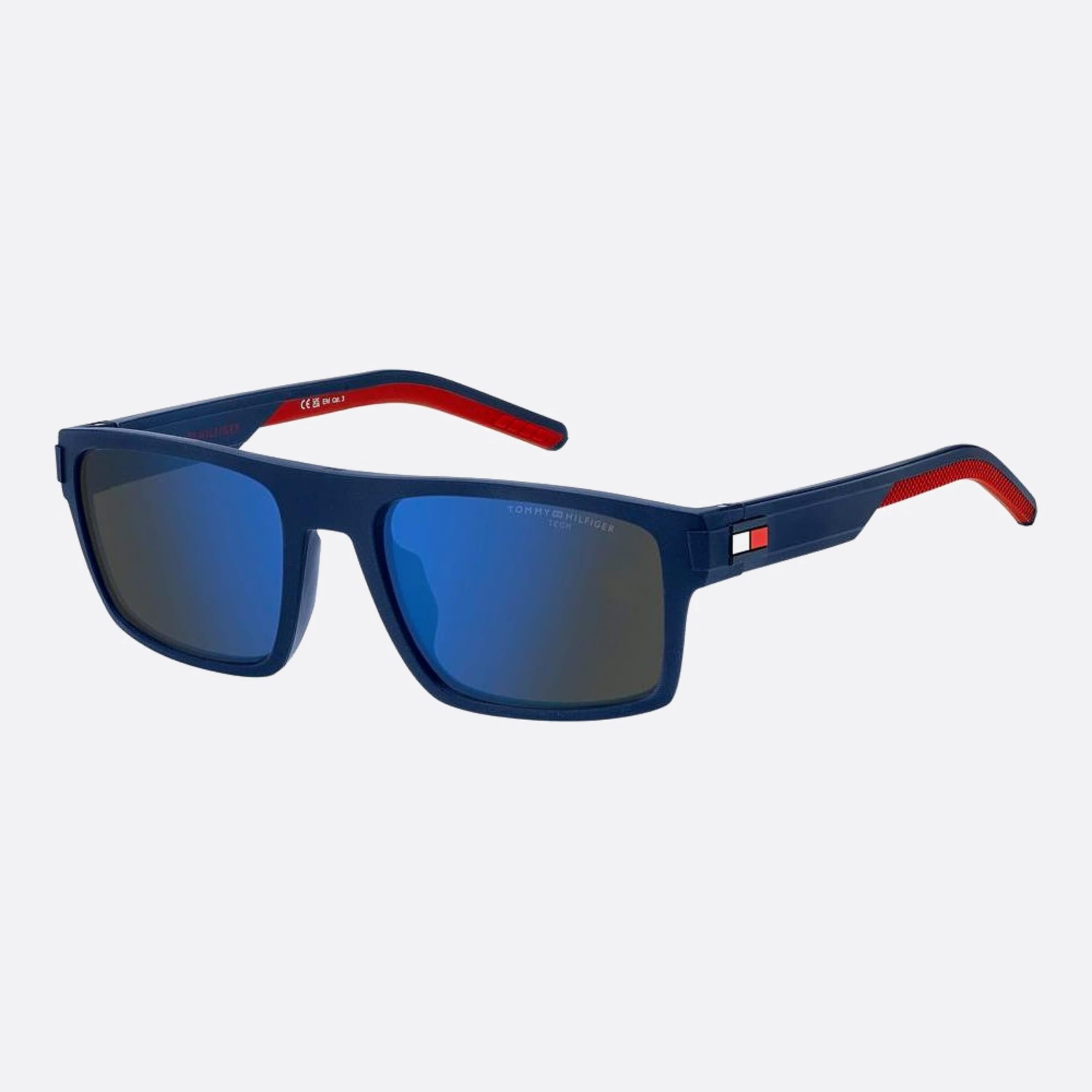 Tommy 55mm Hilfiger Fll Blue Squared Men Sunglasses - Side View