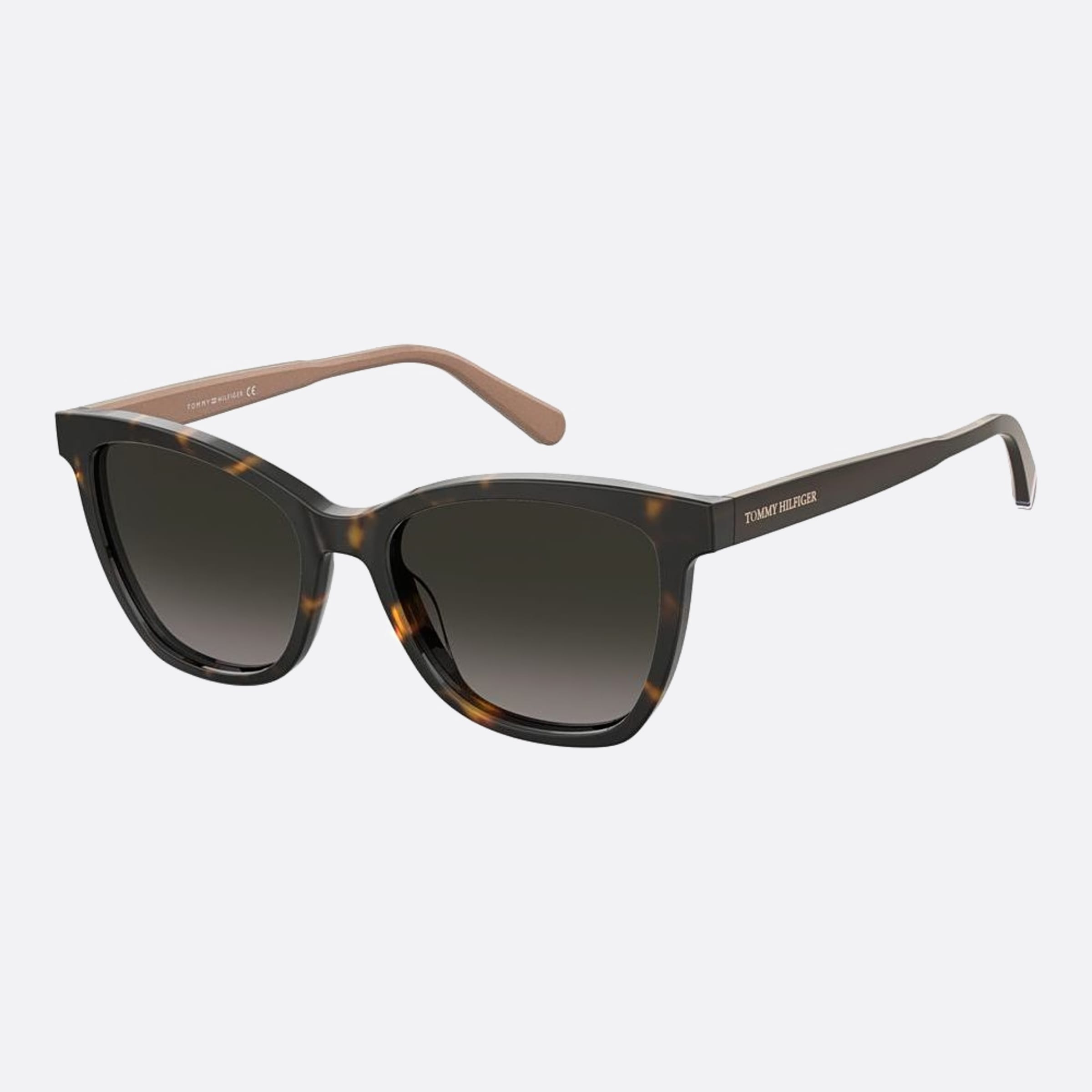 Tommy 54mm Hilfiger Havana Cat Eye Women Sunglasses - Side View