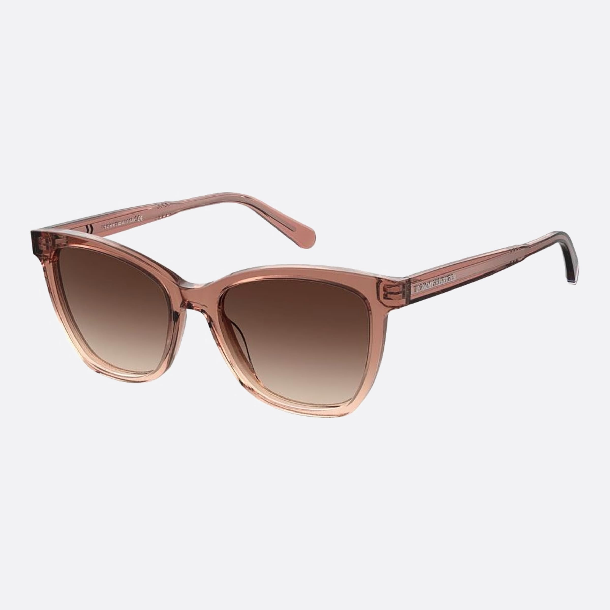 Tommy 54mm Hilfiger Fwm Brown Cat Eye Women Sunglasses - Side View