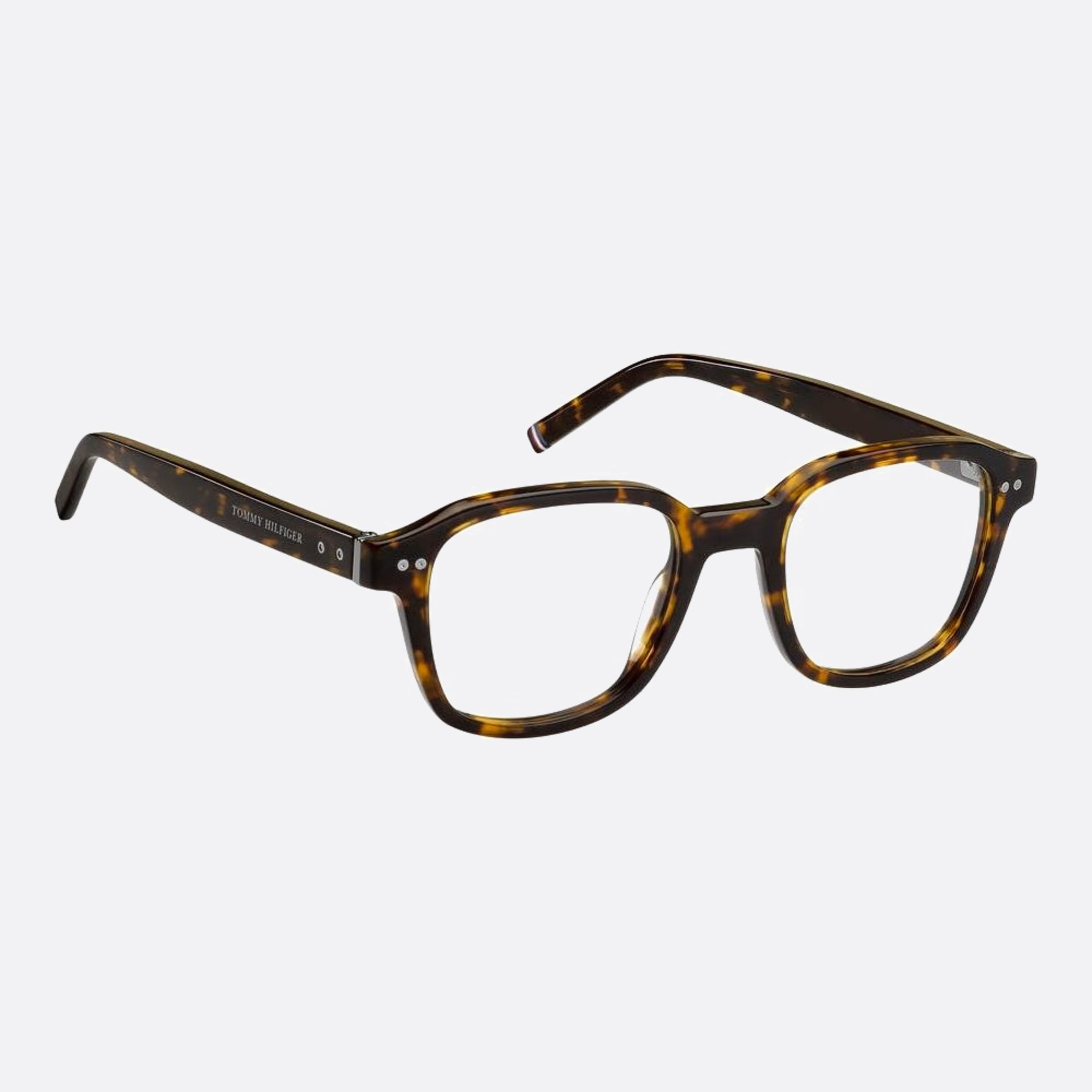 Tommy 50mm Hilfiger Havana Squared Men Eyeglasses - Detail View