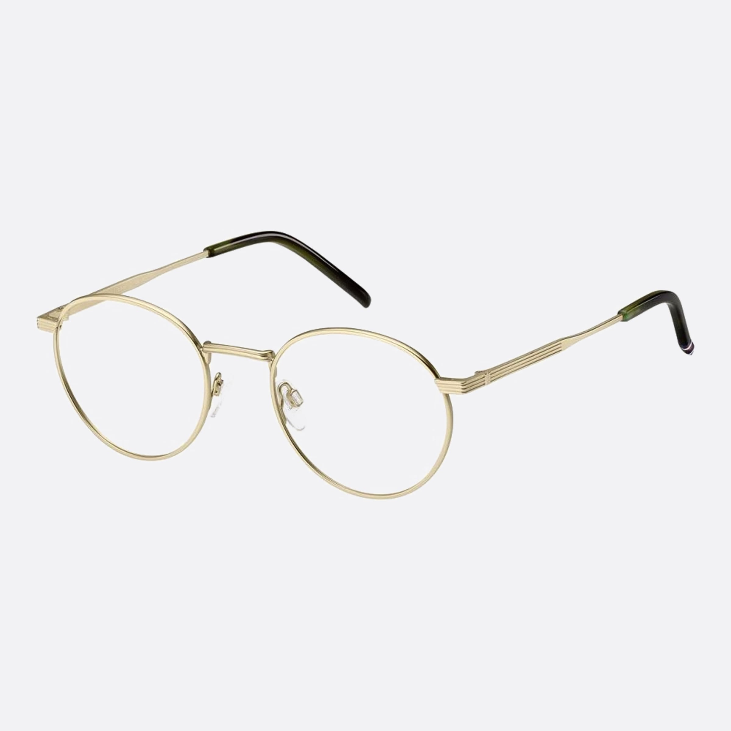 Tommy 50mm Hilfiger Cgs Gold Round Men Eyeglasses - Side View