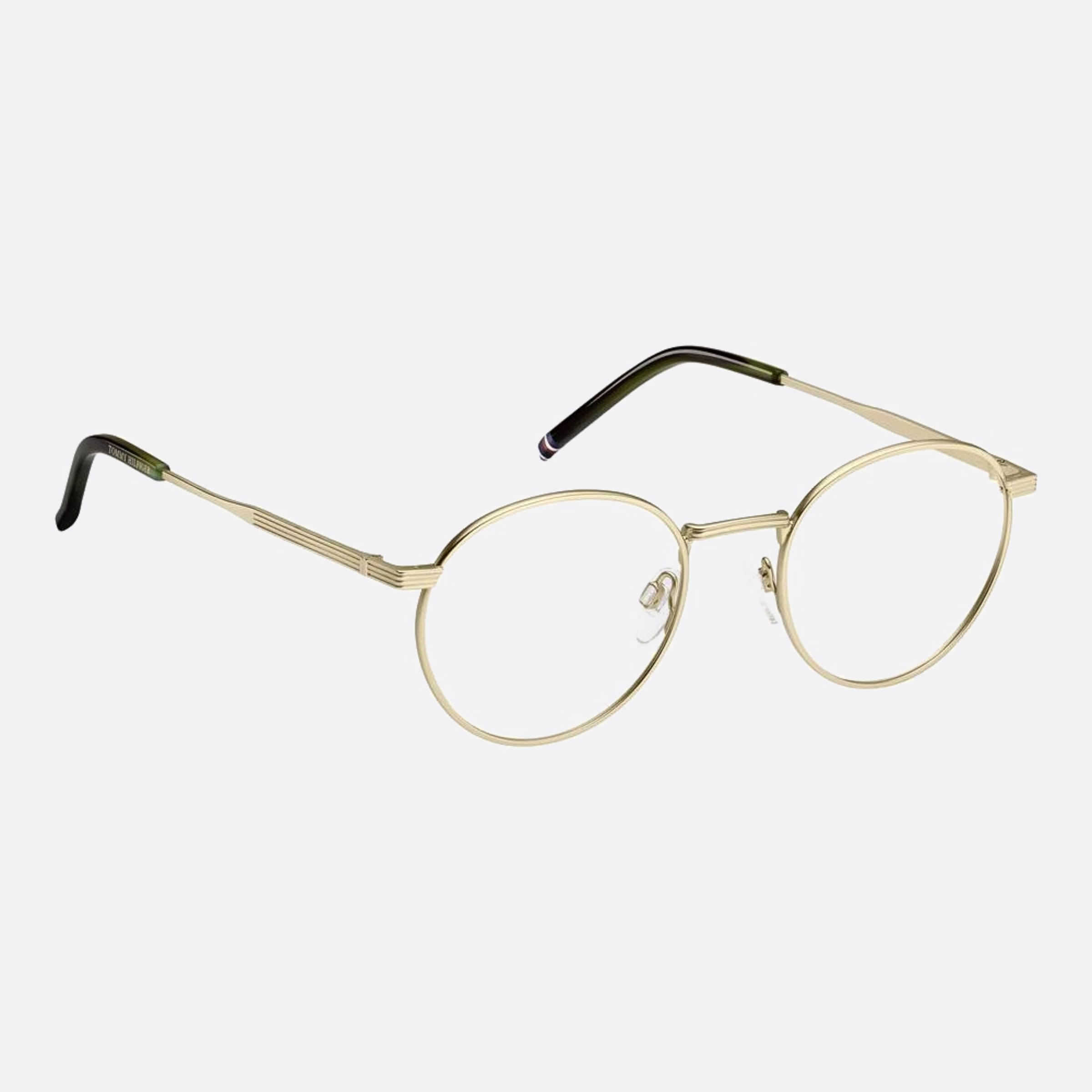 Tommy 50mm Hilfiger Cgs Gold Round Men Eyeglasses - Detail View