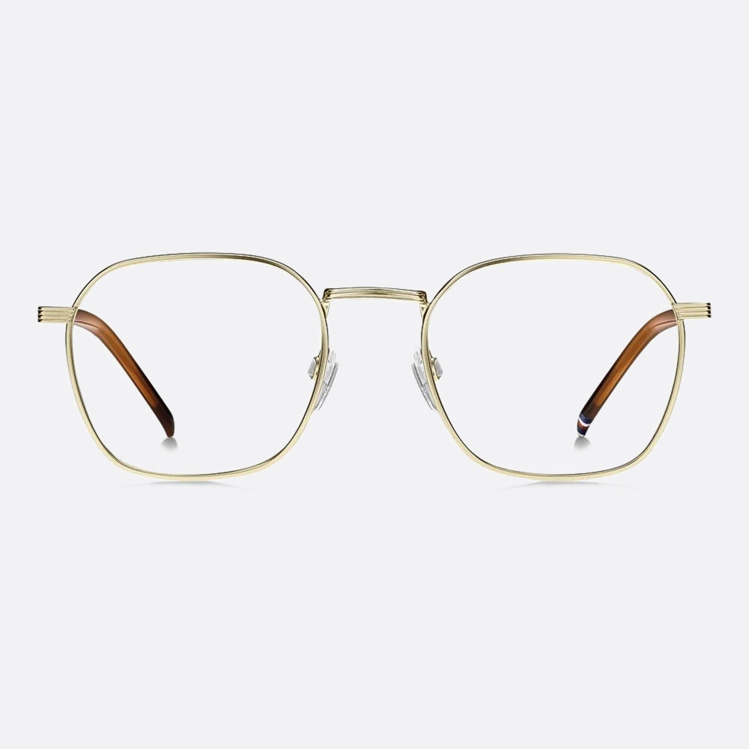 Tommy 52mm Hilfiger Cgs Gold Round Men Eyeglasses - Main View