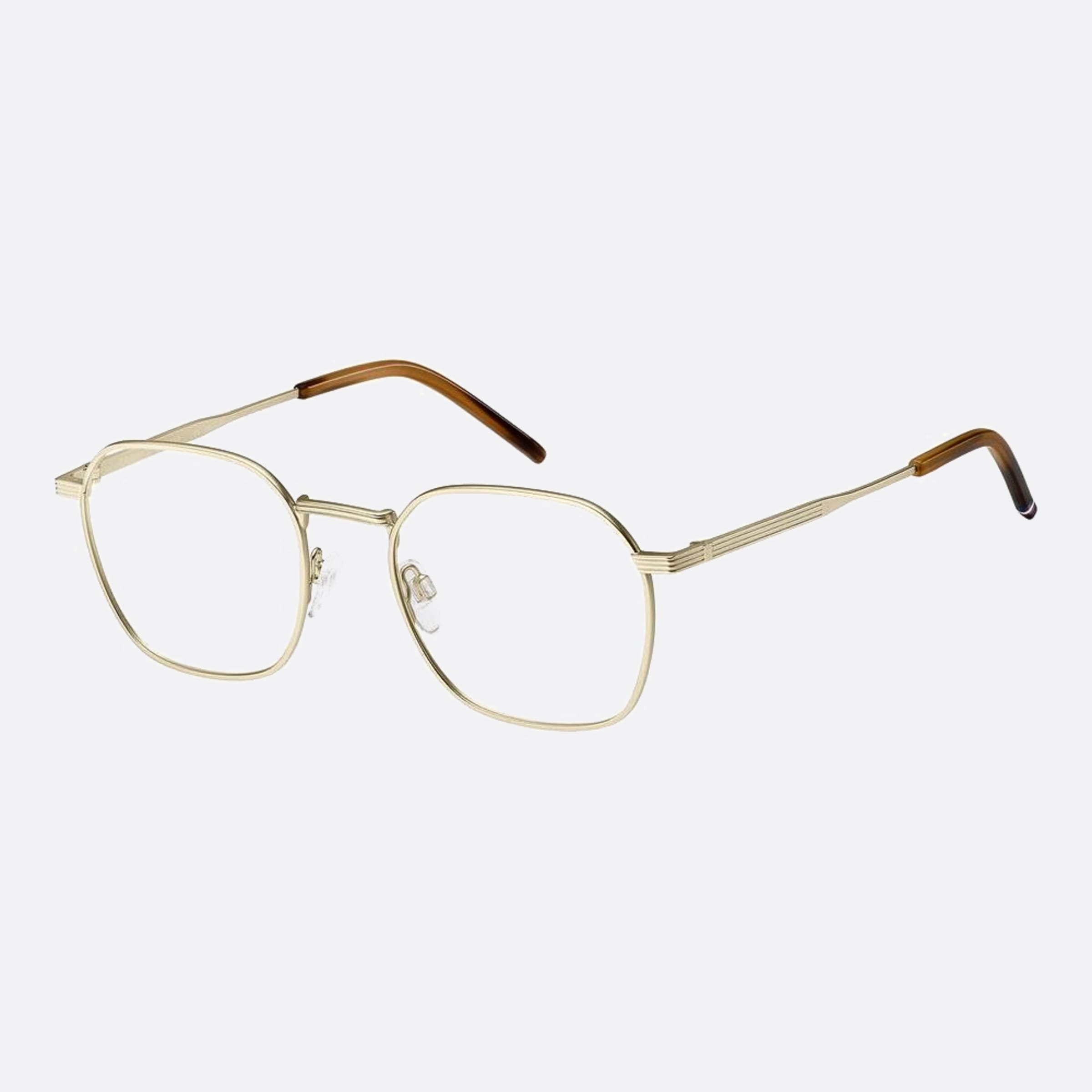 Tommy 52mm Hilfiger Cgs Gold Round Men Eyeglasses - Side View