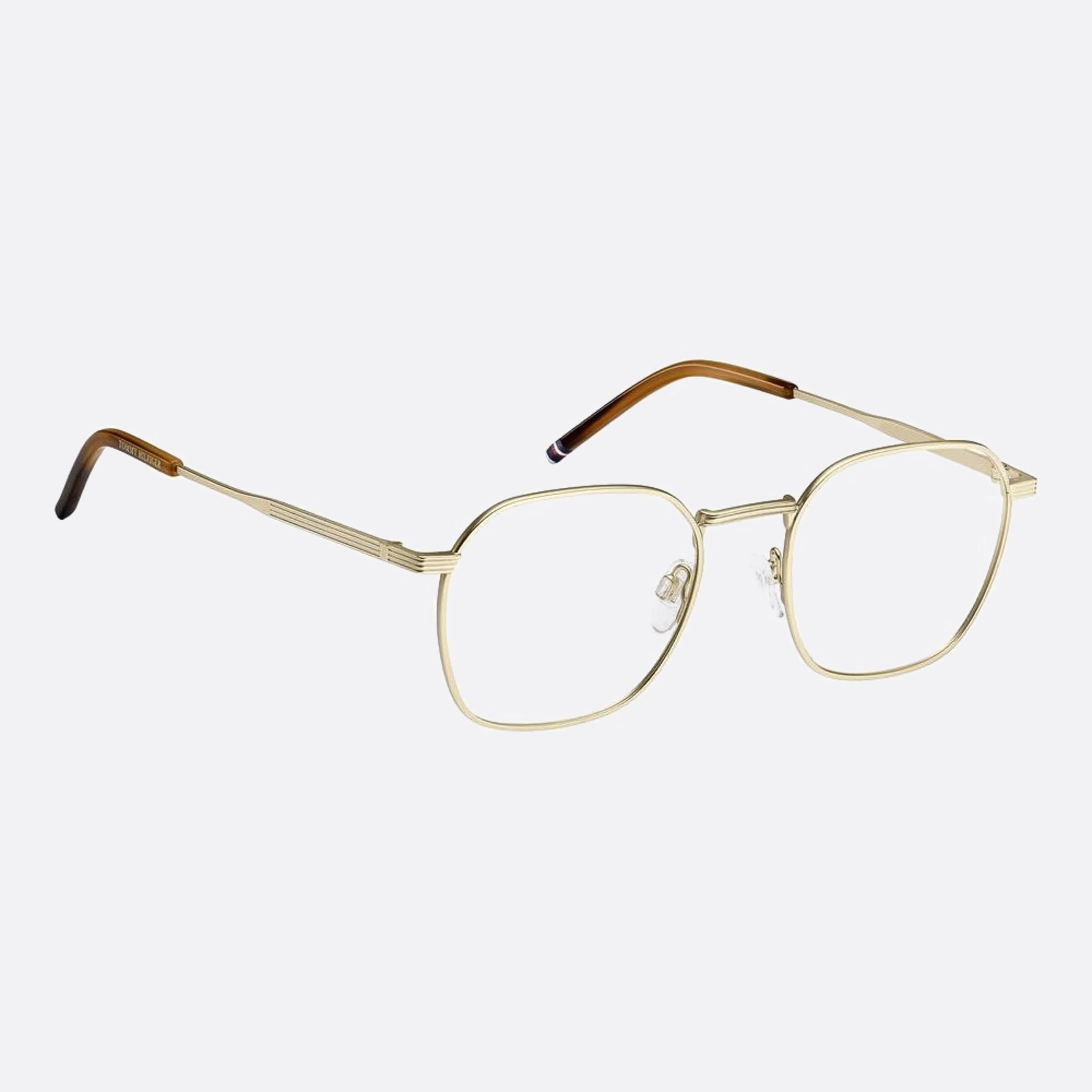 Tommy 52mm Hilfiger Cgs Gold Round Men Eyeglasses - Lifestyle Shot